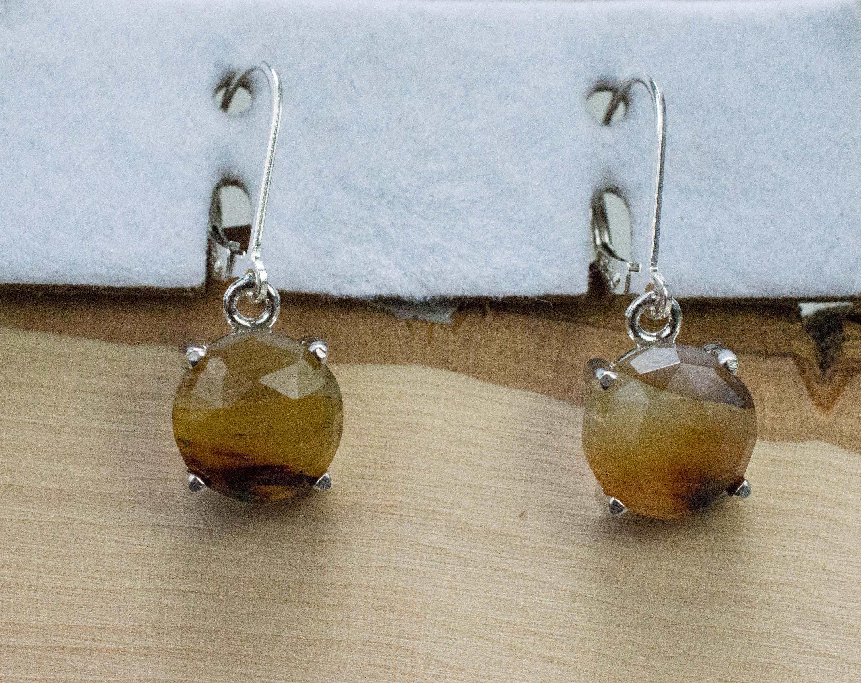 Montana Moss Agate Earrings, Natural Untreated USA Agate; 6.600cts - Mark Oliver Gems