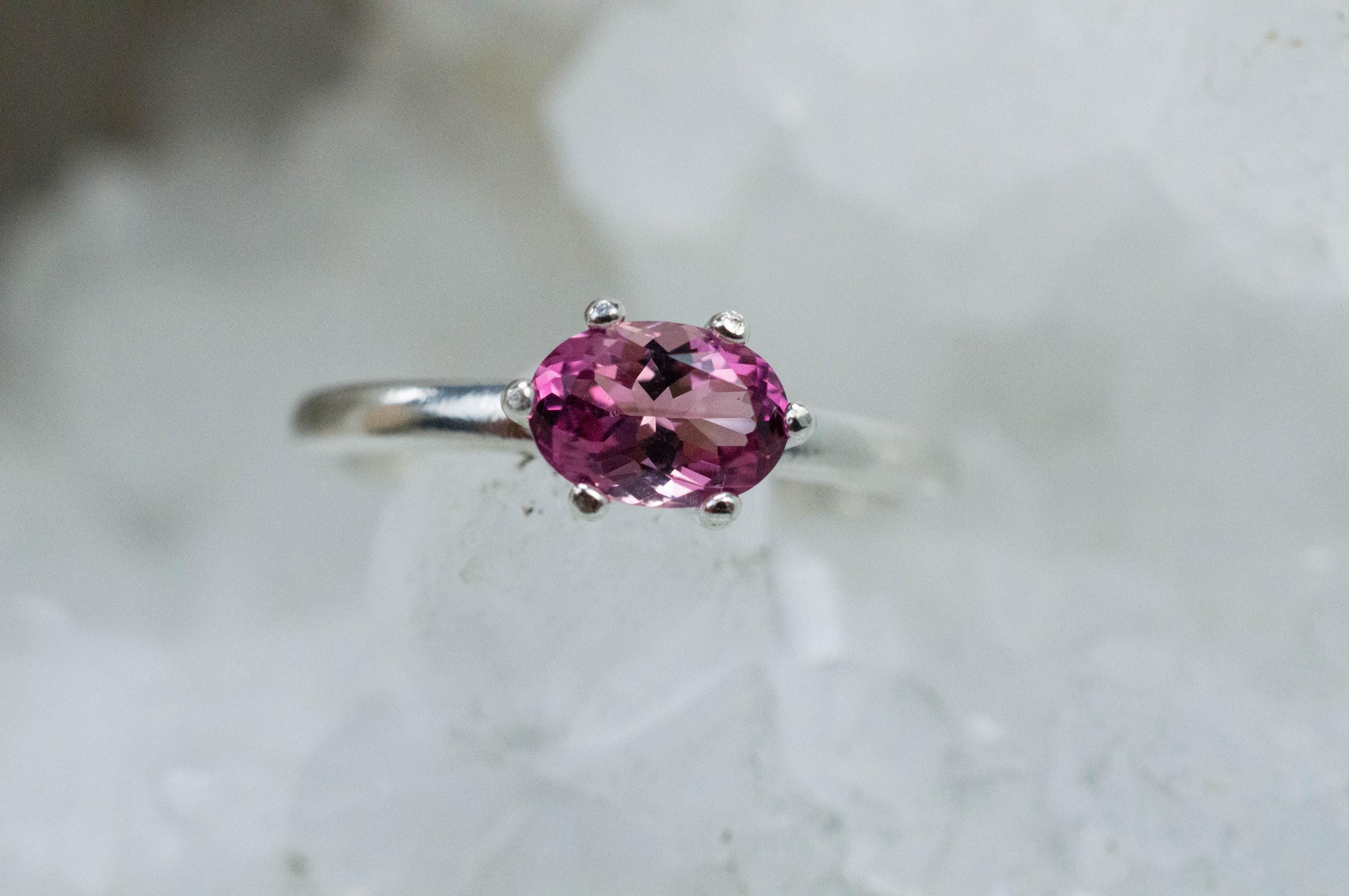 Pink Tourmaline Ring, Natural Untreated San Diego Tourmaline; 0.875cts - Mark Oliver Gems