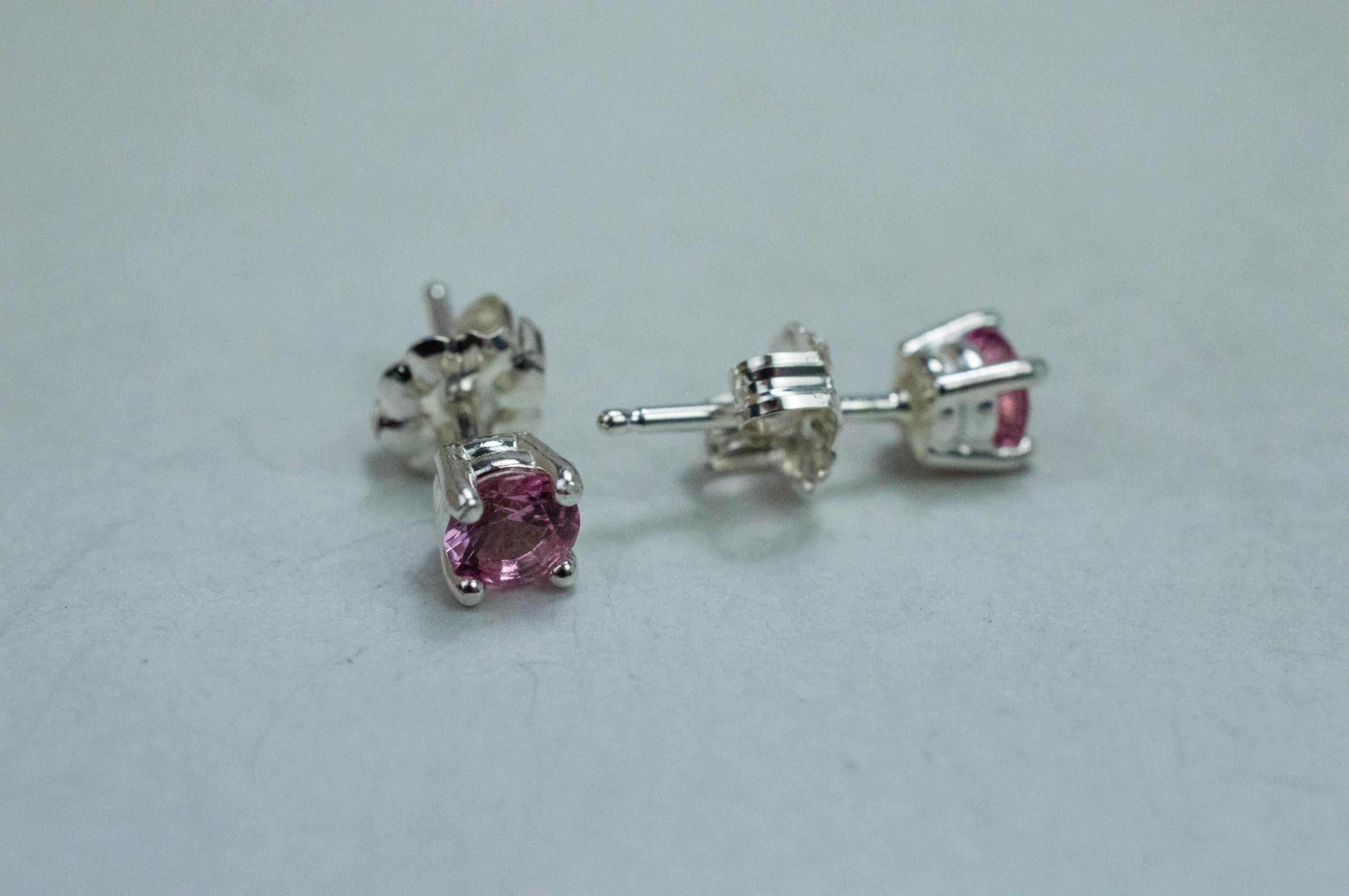 Pink Tourmaline Earrings; Natural Untreated San Diego Tourmaline; 0.495cts - Mark Oliver Gems