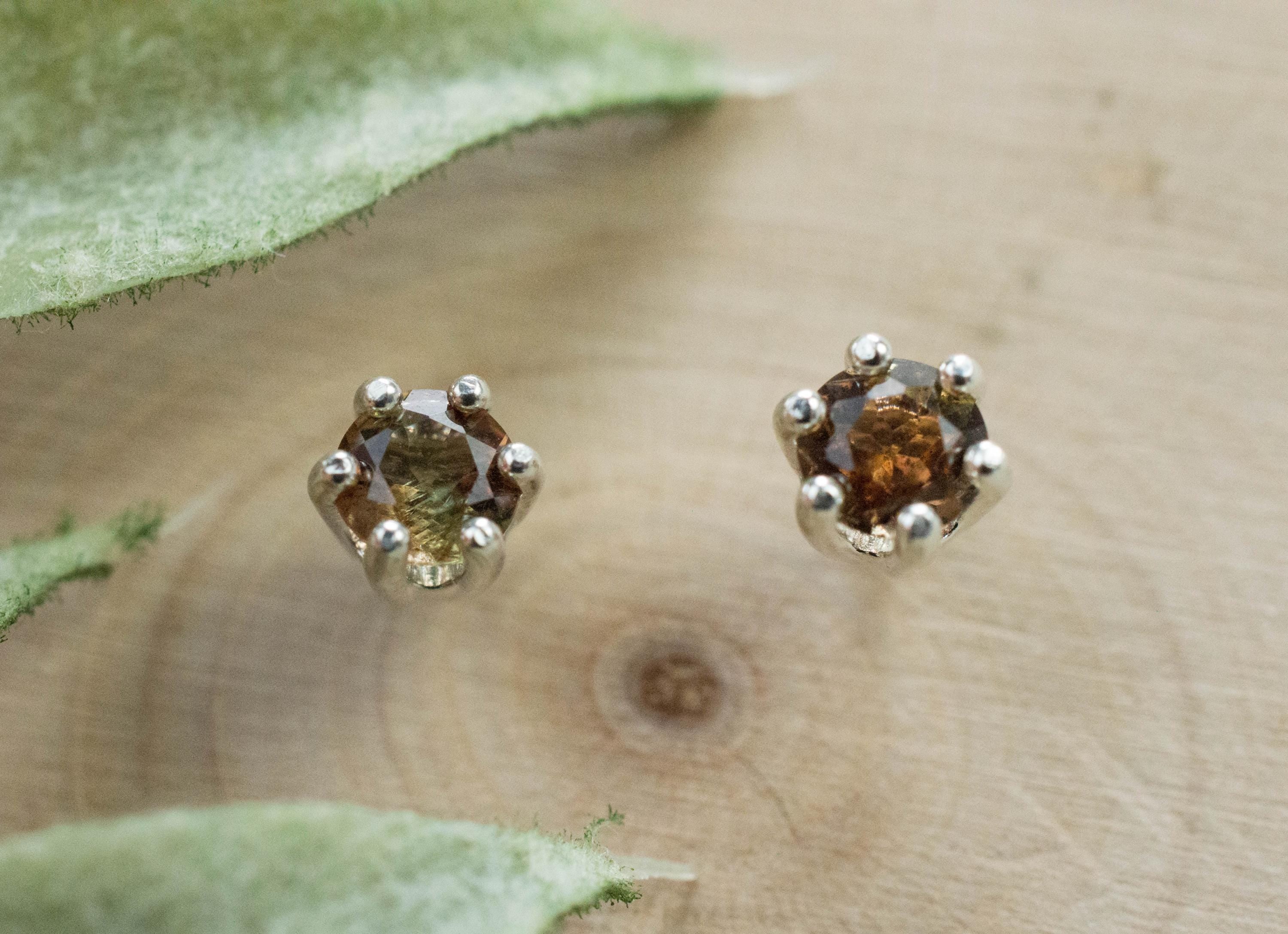 Andalusite Earrings; Natural Untreated Brazilian Andalusite; 0.450cts - Mark Oliver Gems