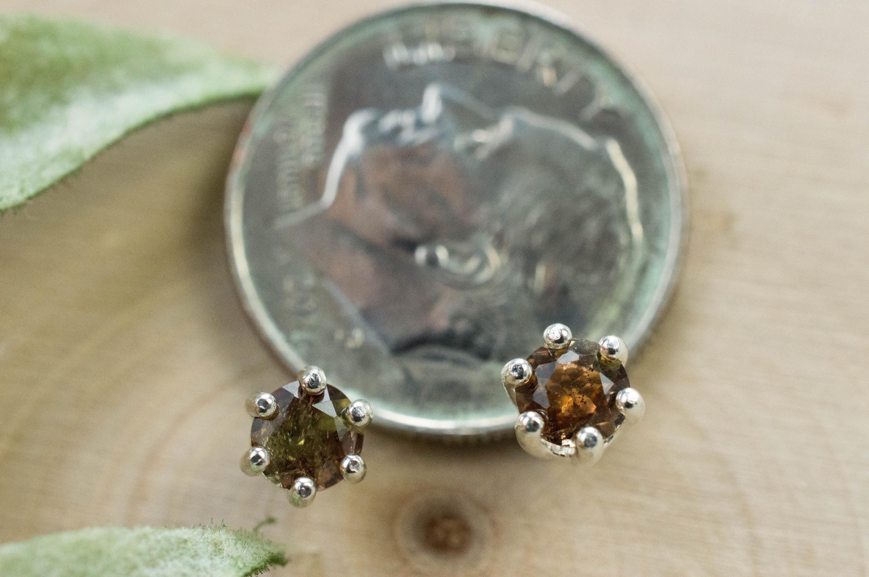 Andalusite Earrings; Natural Untreated Brazilian Andalusite; 0.450cts - Mark Oliver Gems