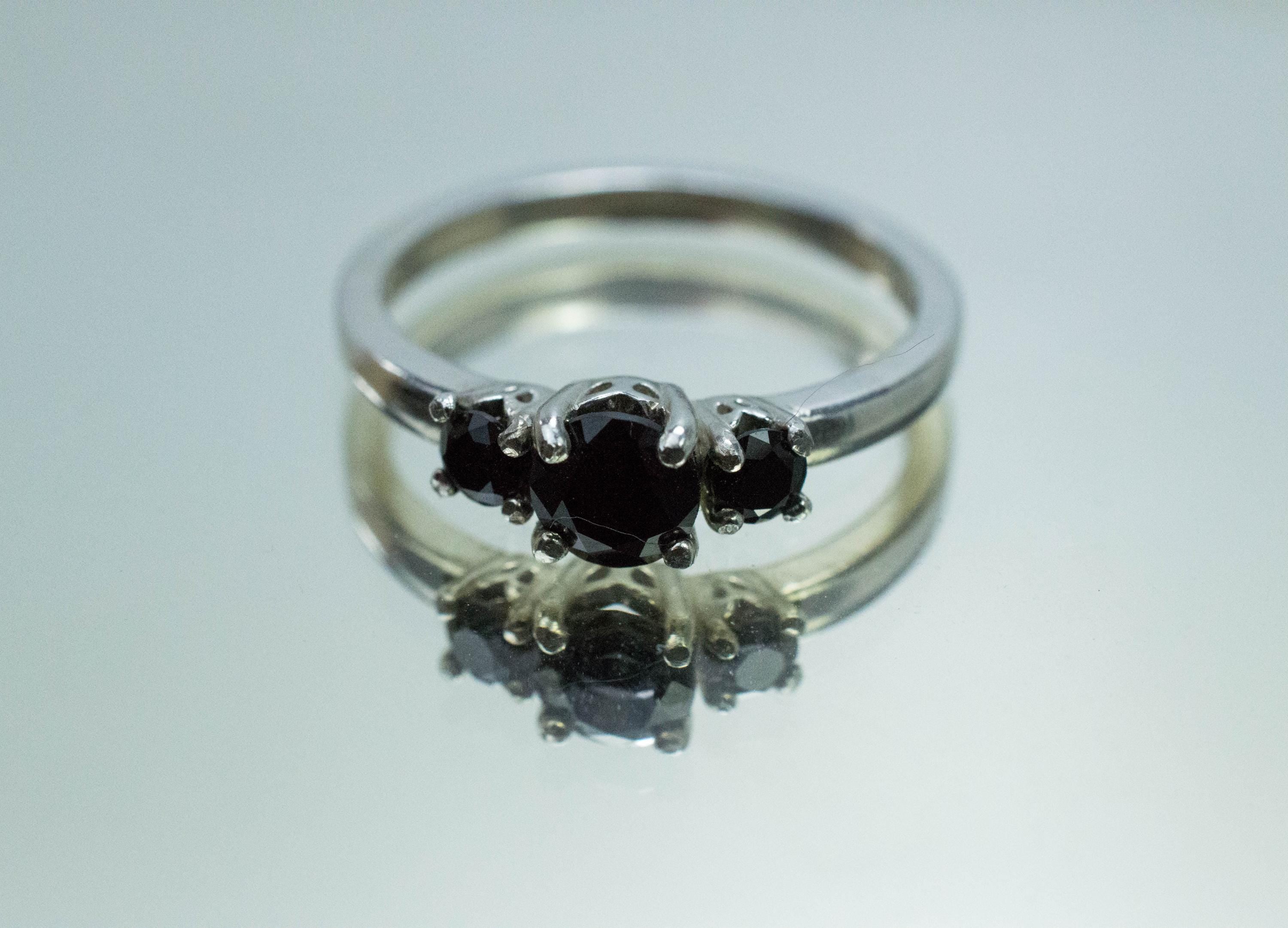 Black Spinel Ring, Natural Untreated Thailand Spinel; 0.600cts - Mark Oliver Gems
