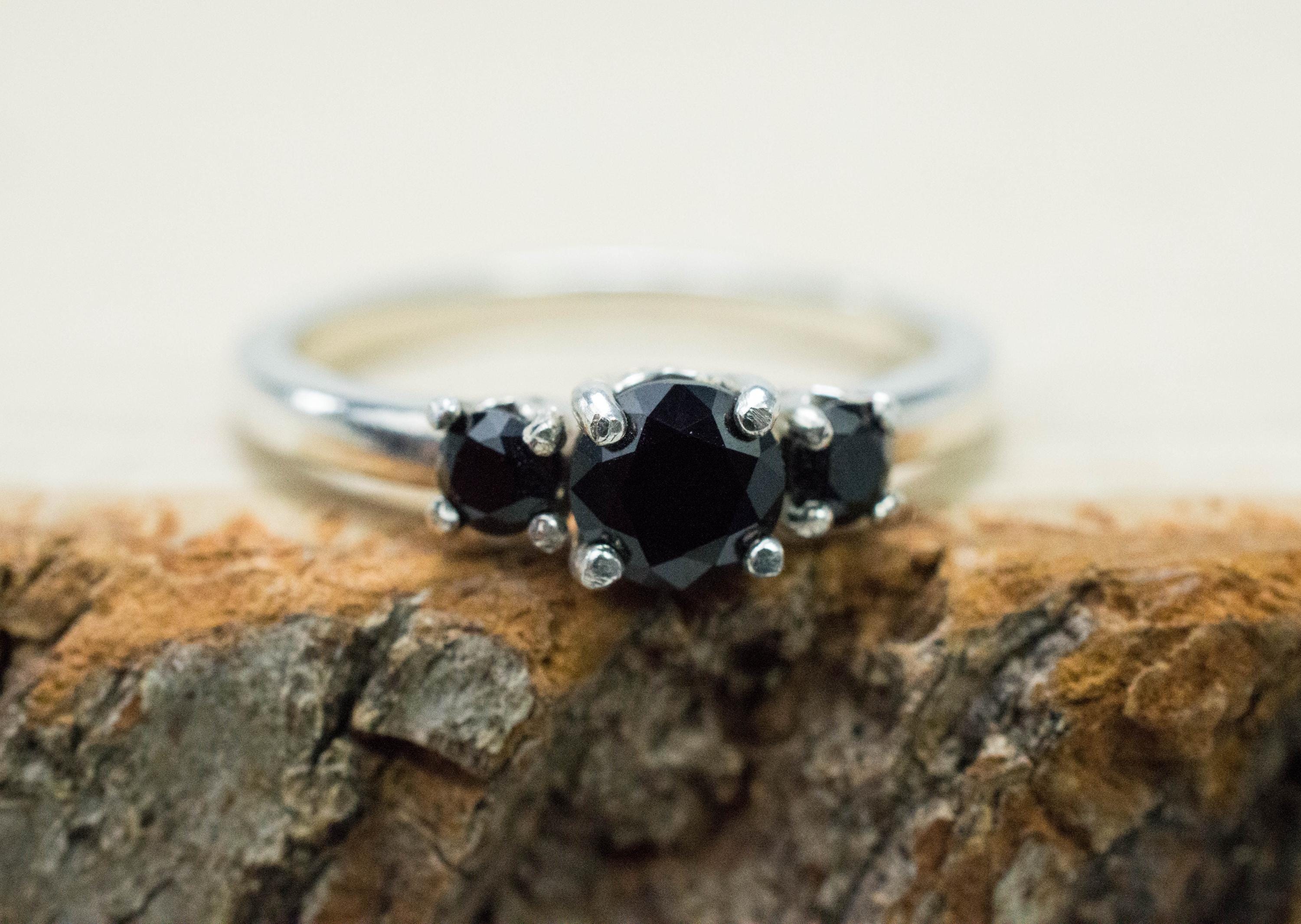Black Spinel Ring, Natural Untreated Thailand Spinel; 0.600cts - Mark Oliver Gems