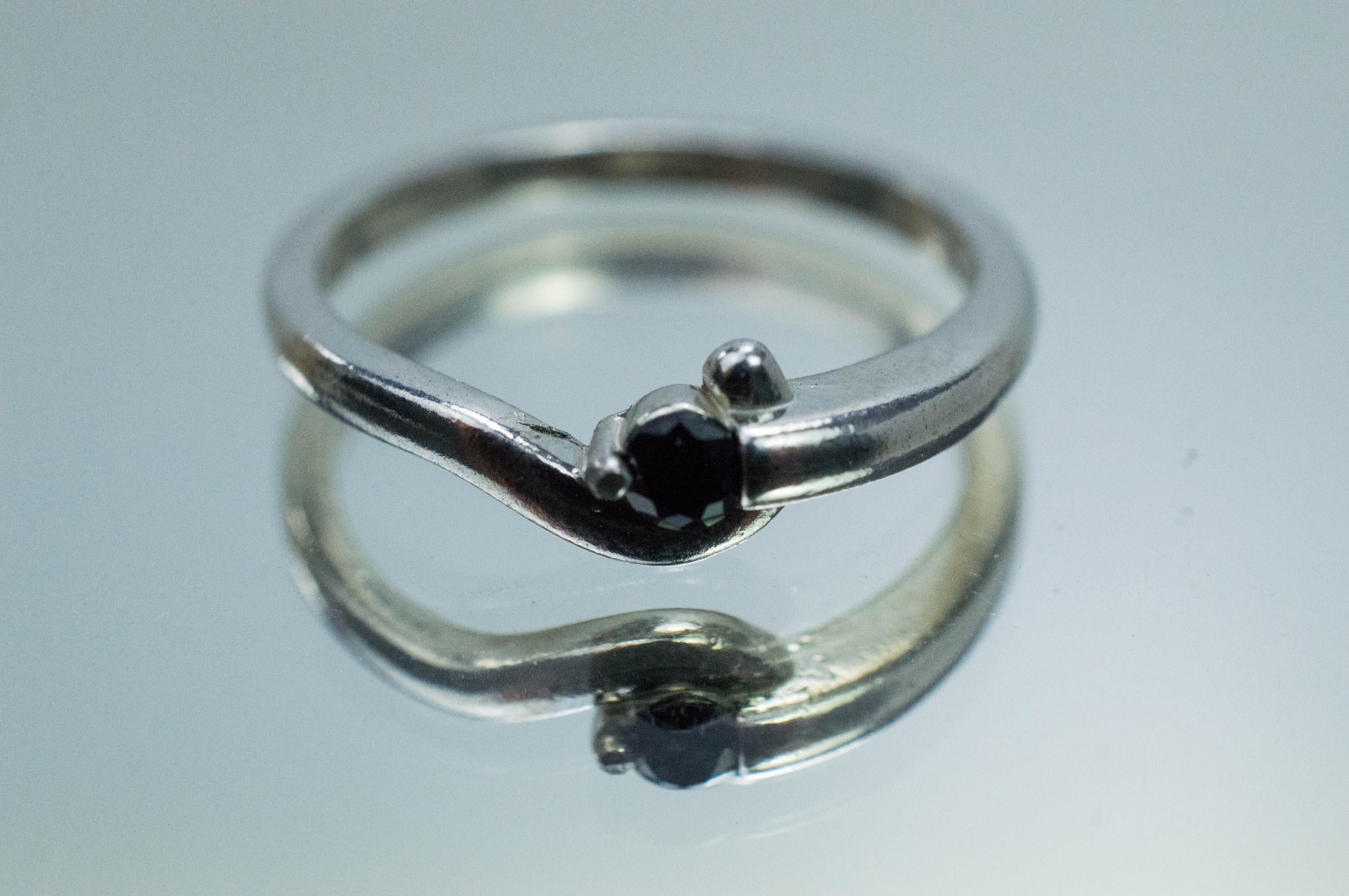Black Spinel Ring, Natural Untreated Thailand Spinel; 0.125cts - Mark Oliver Gems