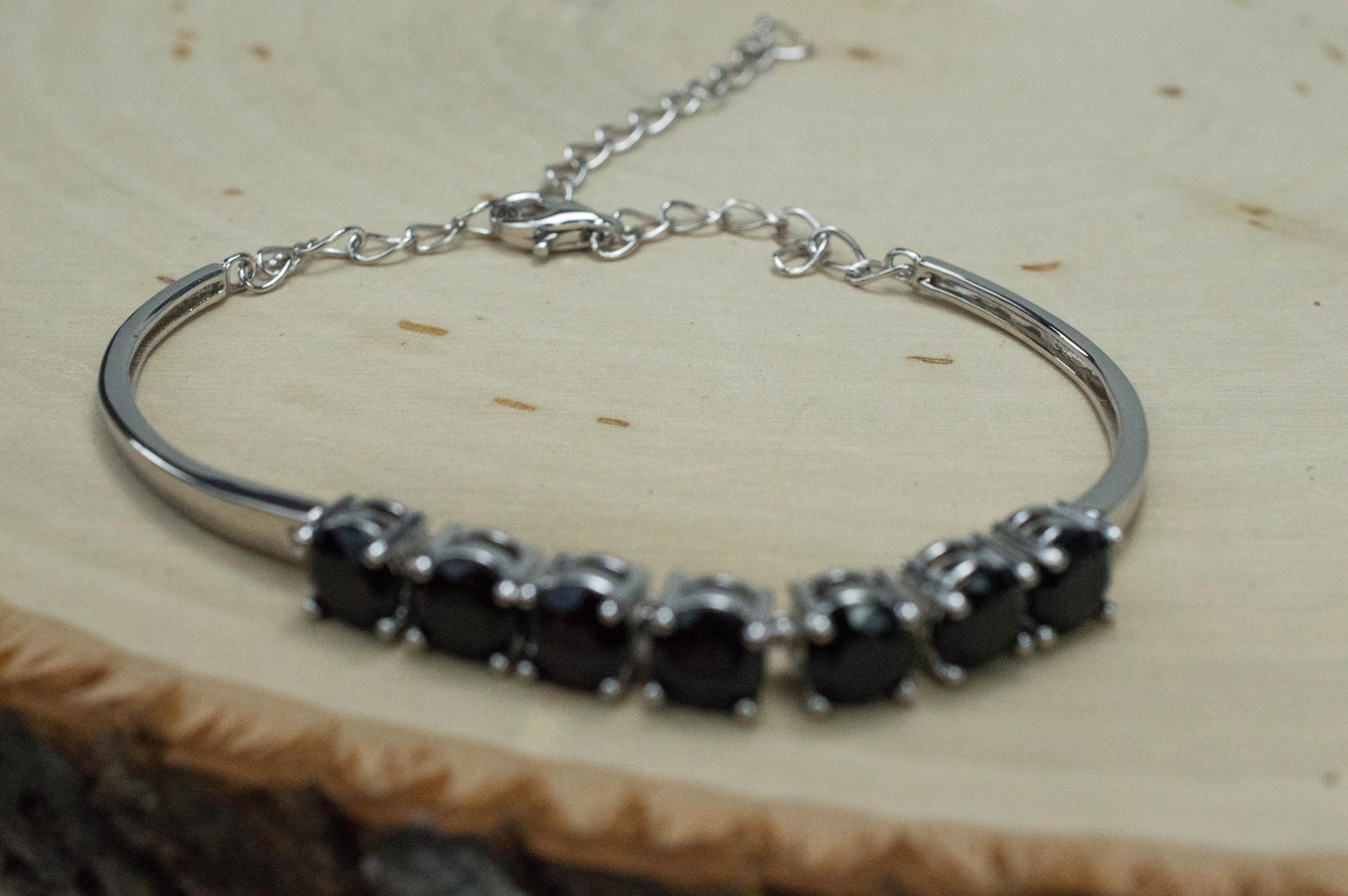 Black Spinel Bracelet; Natural Untreated Thailand Spinel; 6.960cts - Mark Oliver Gems