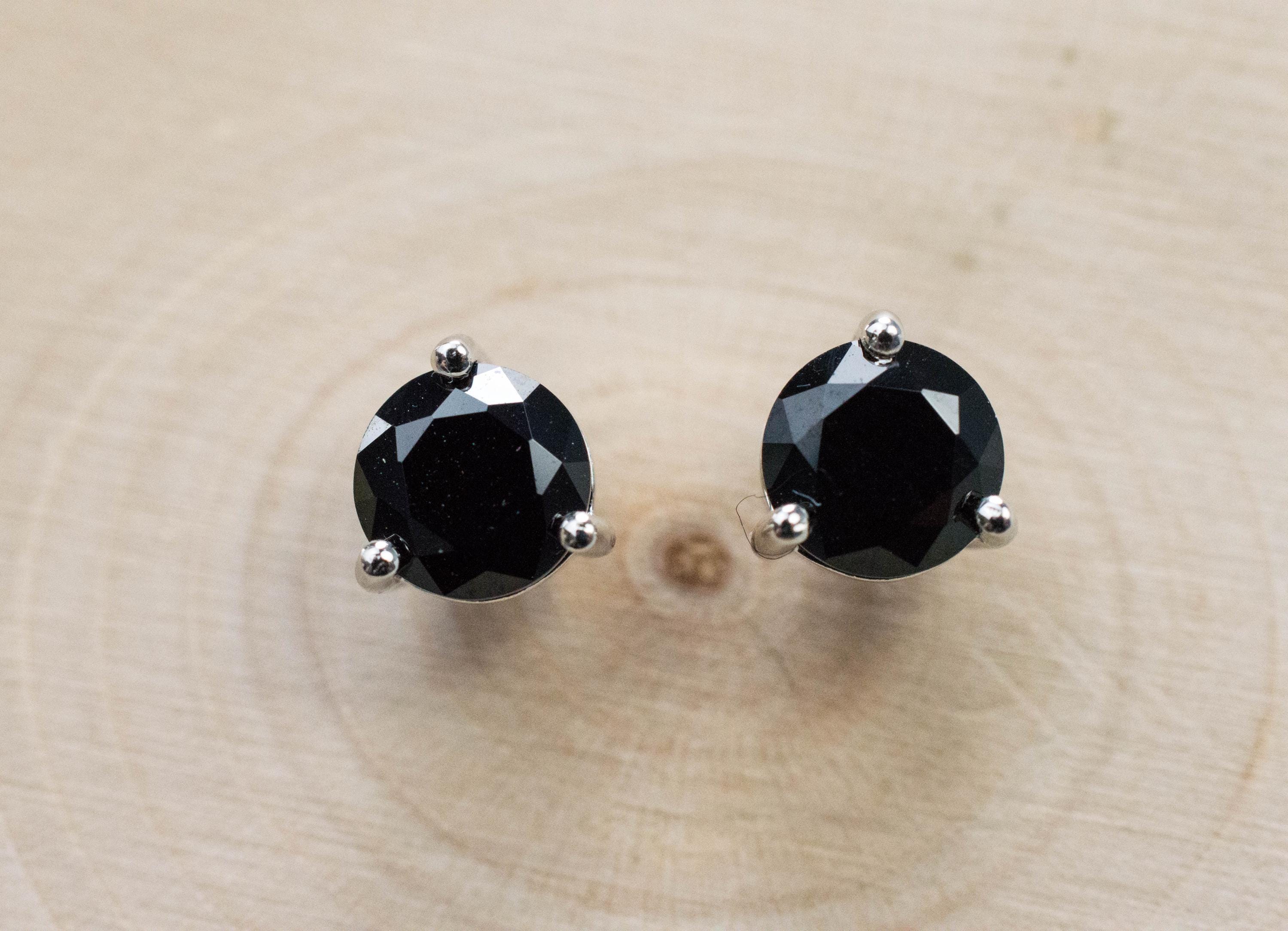 Black Spinel Earrings; Natural Untreated Thailand Spinel; 1.675cts - Mark Oliver Gems