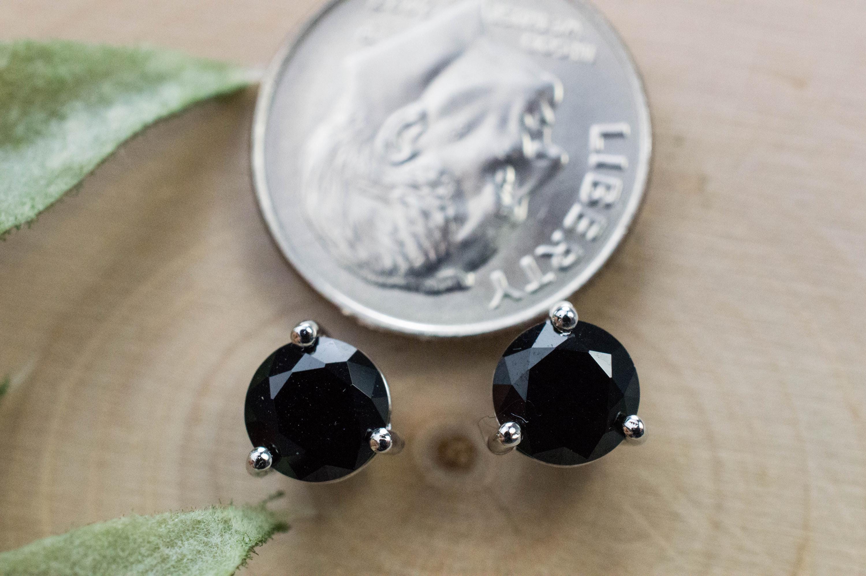 Black Spinel Earrings; Natural Untreated Thailand Spinel; 1.675cts - Mark Oliver Gems