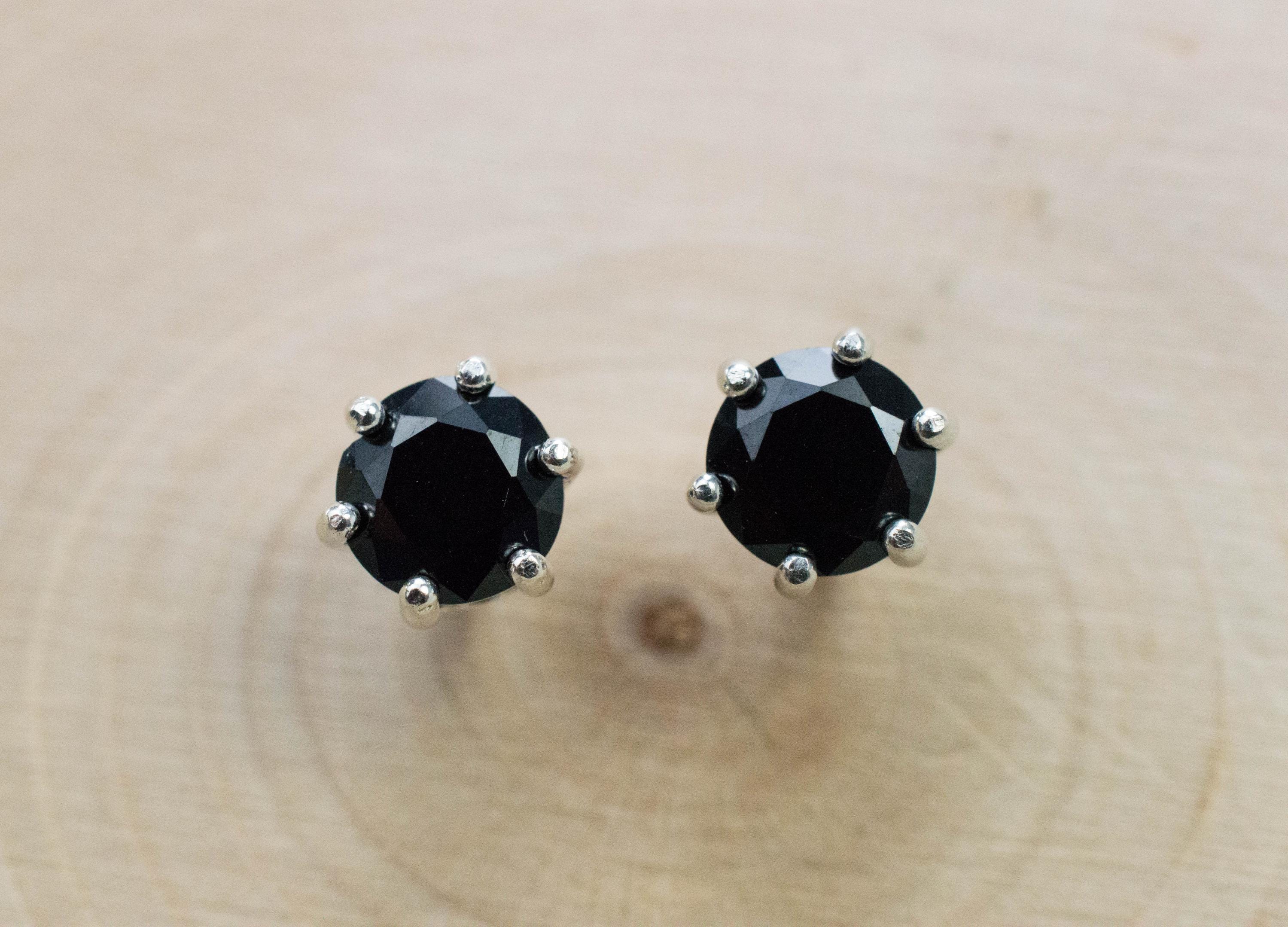 Black Spinel Earrings; Natural Untreated Thailand Spinel; 1.975cts - Mark Oliver Gems