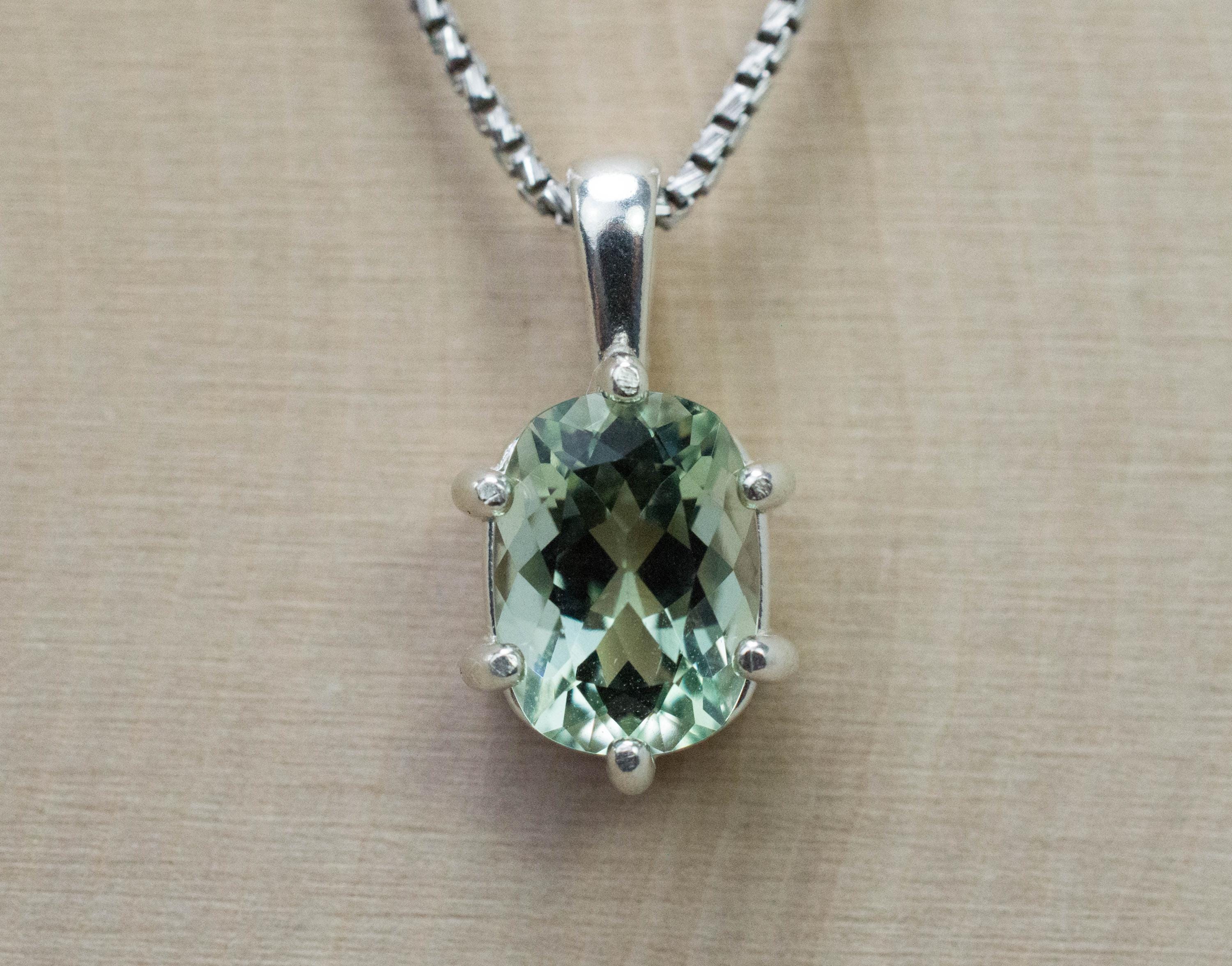 Prasiolite Pendant; Natural Brazil Green Amethyst; 2.735cts - Mark Oliver Gems