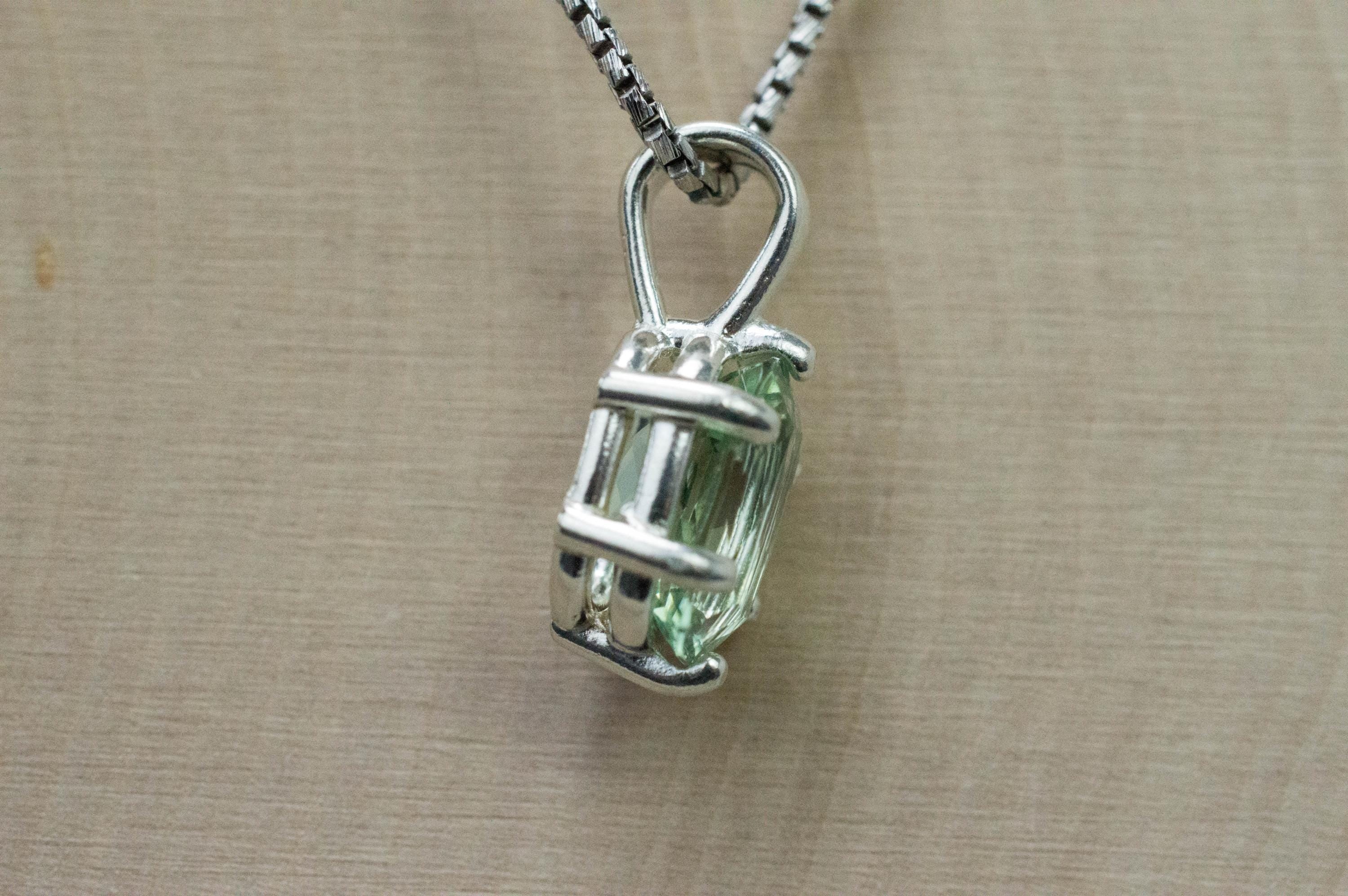 Prasiolite Pendant; Natural Brazil Green Amethyst; 2.735cts - Mark Oliver Gems