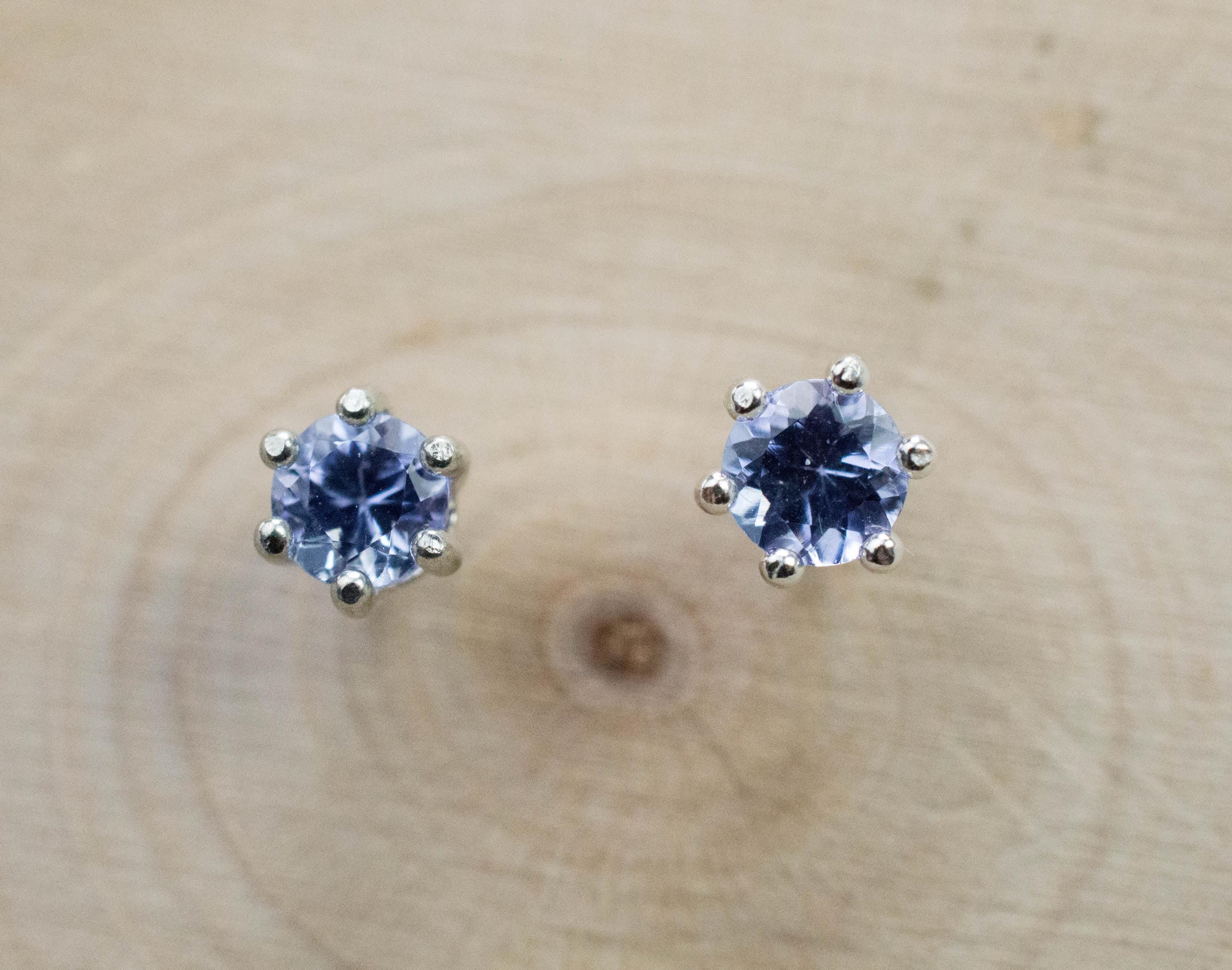 Tanzanite Earrings; Natural Tanzania Tanzanite; 0.640cts - Mark Oliver Gems