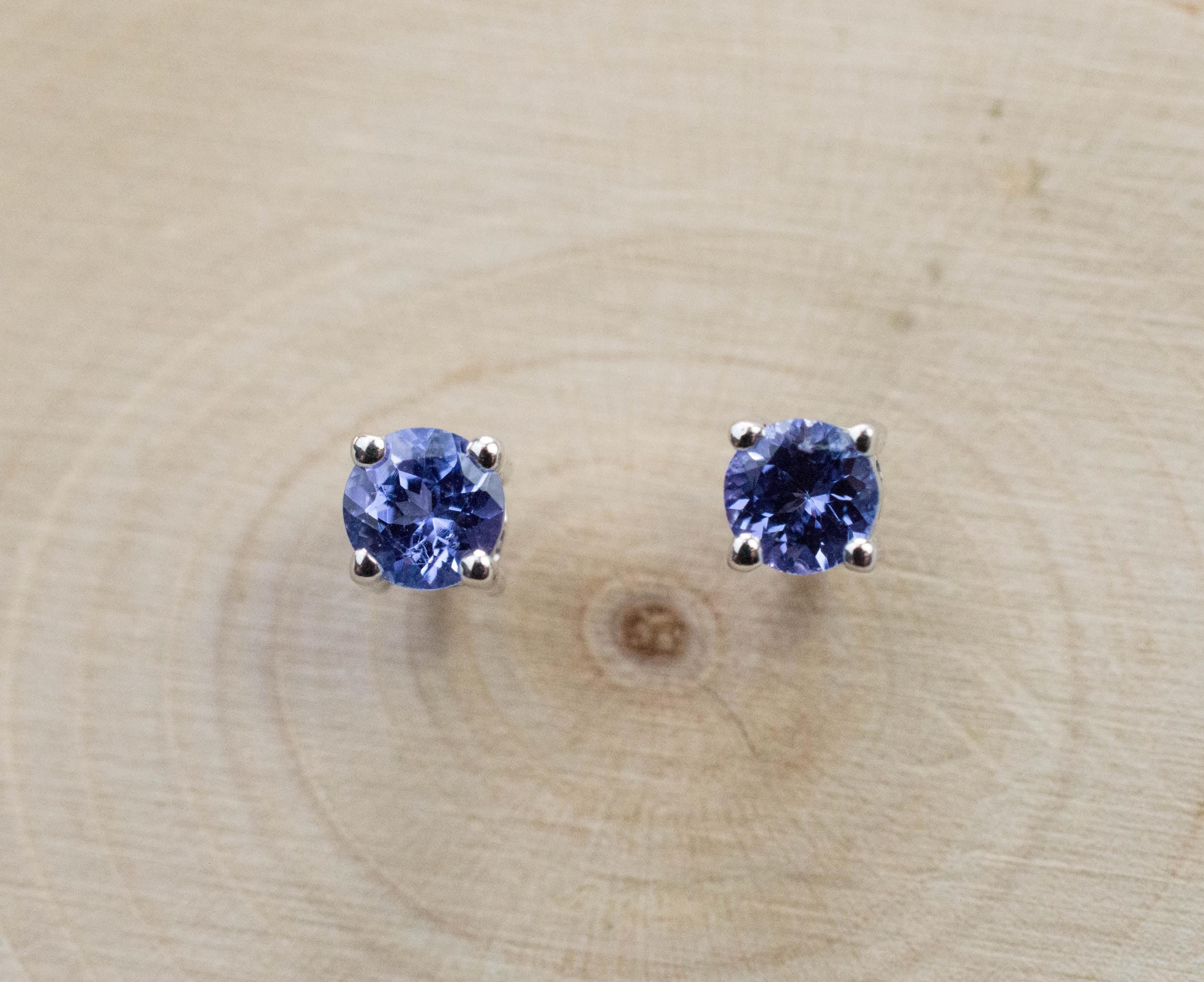 Tanzanite Earrings; Natural Tanzania Tanzanite; 0.690cts - Mark Oliver Gems
