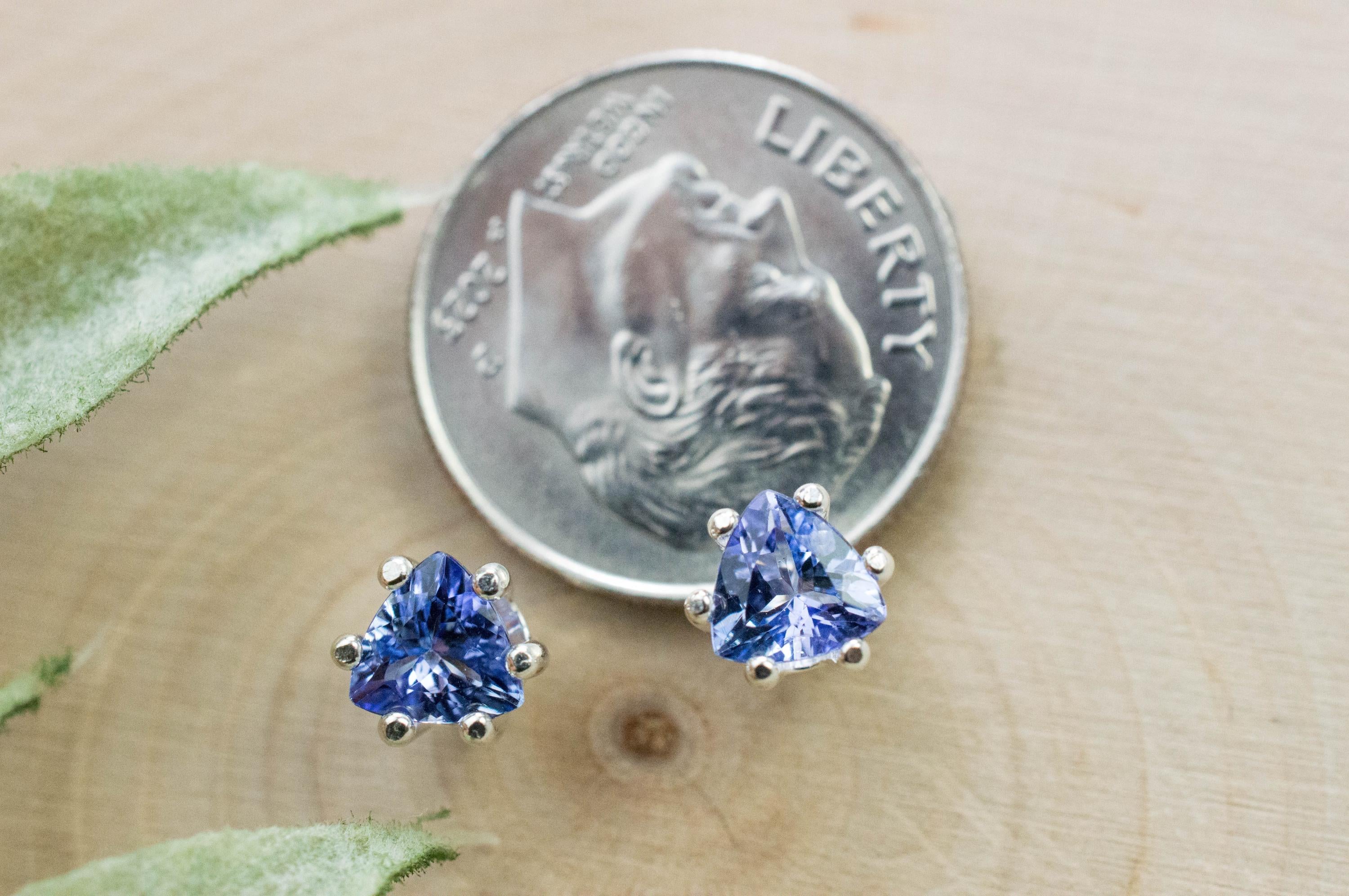 Tanzanite Earrings; Natural Tanzania Tanzanite; 0.940cts - Mark Oliver Gems