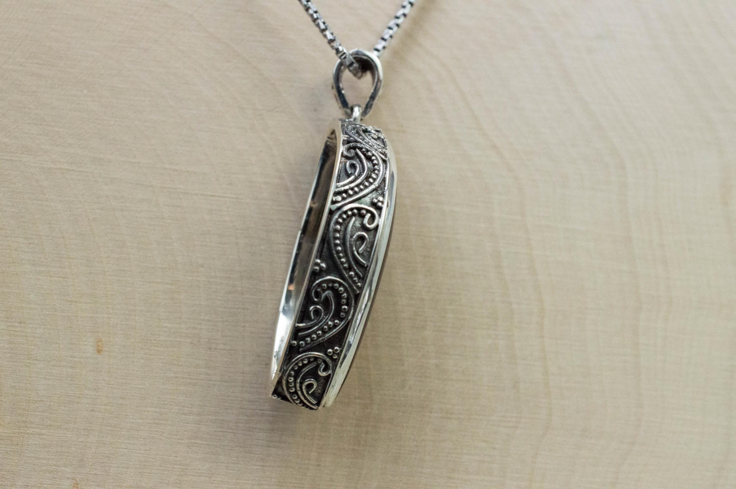 Ammolite Pendant; Natural Canada Ammolite; 33mm x 20mm - Mark Oliver Gems