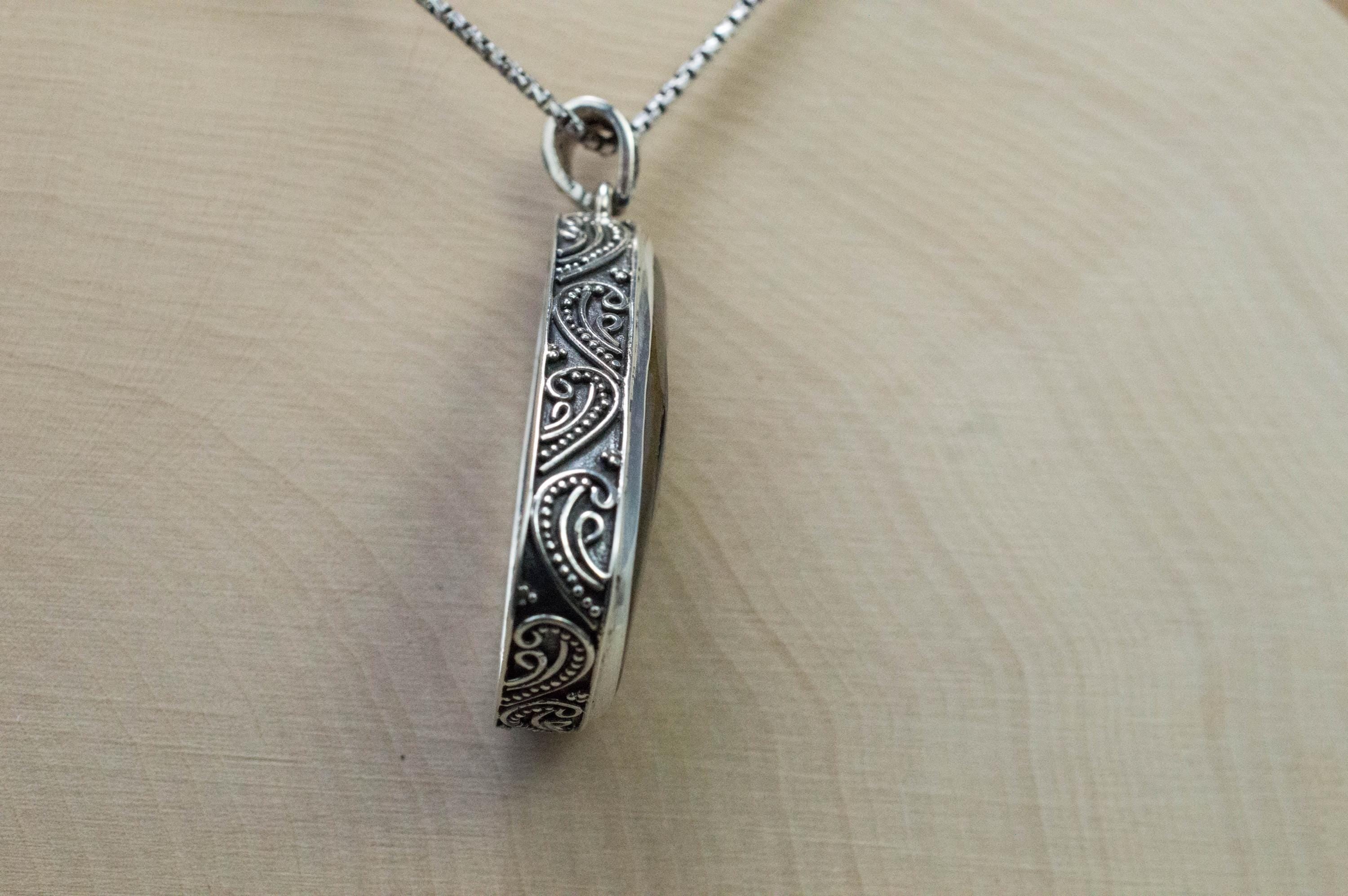 Ammolite Pendant; Natural Canada Ammolite; 33mm x 21mm - Mark Oliver Gems