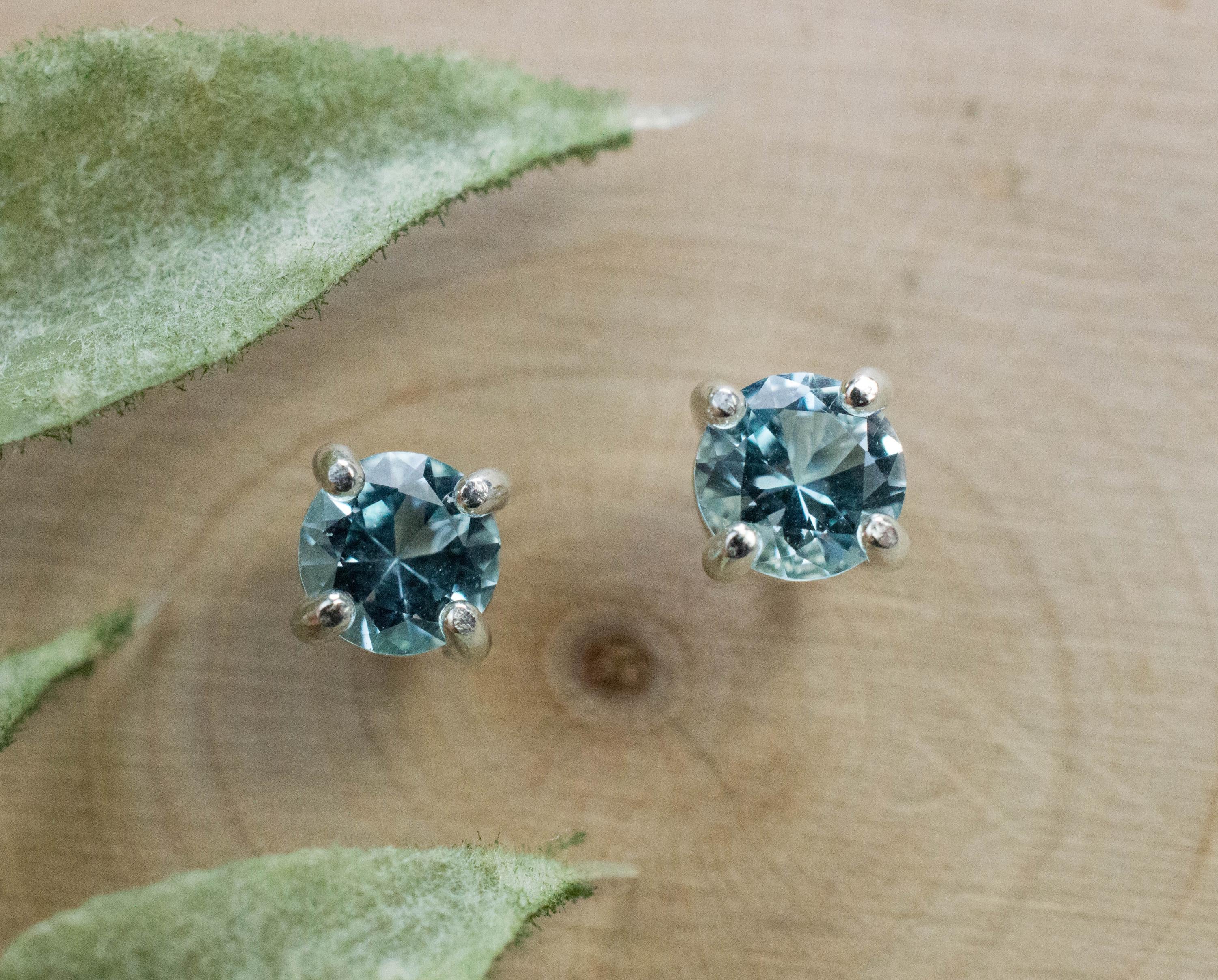 Blue Topaz Earrings; Natural Brazilian Topaz; 0.940cts - Mark Oliver Gems