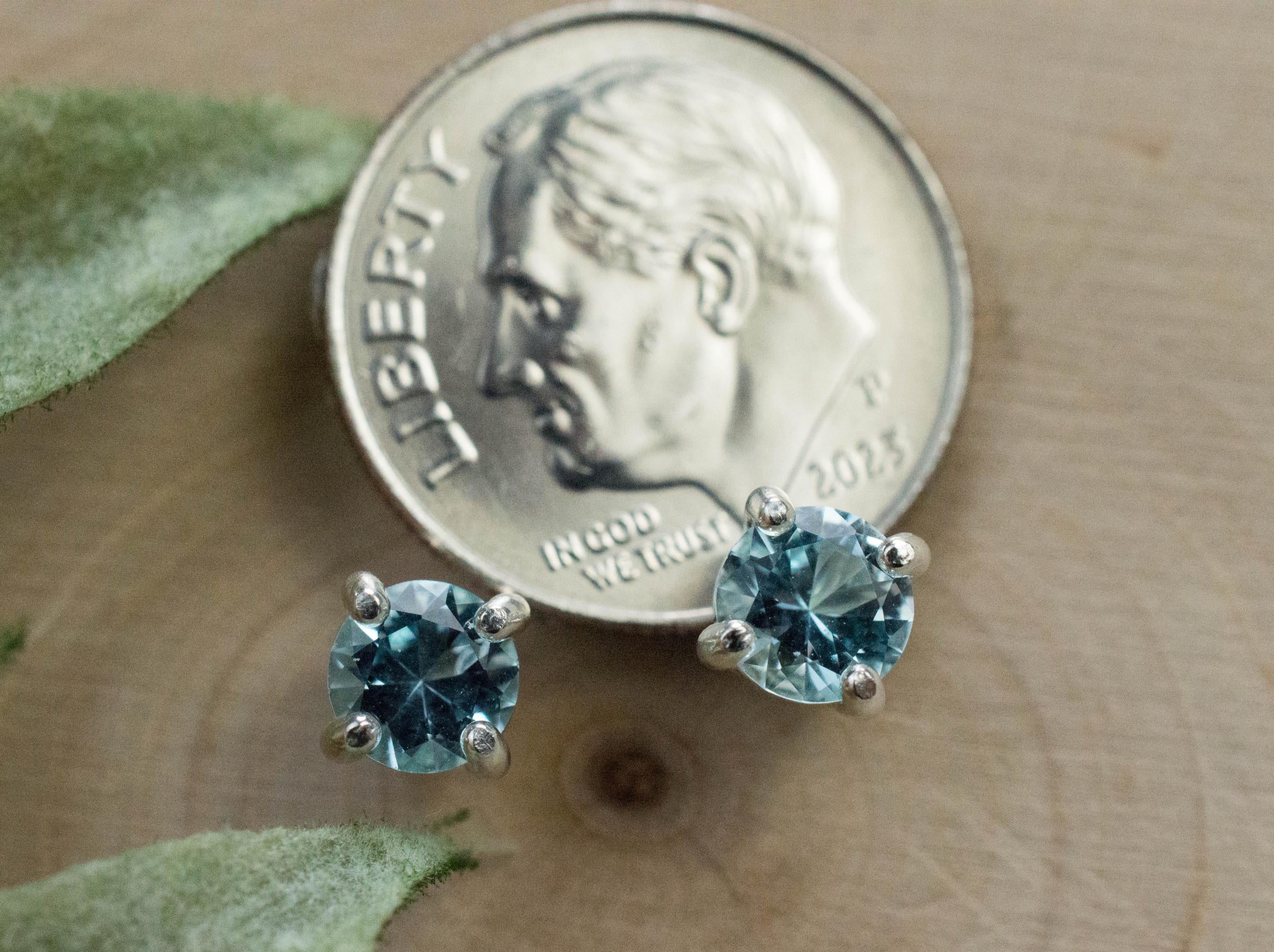 Blue Topaz Earrings; Natural Brazilian Topaz; 0.940cts - Mark Oliver Gems