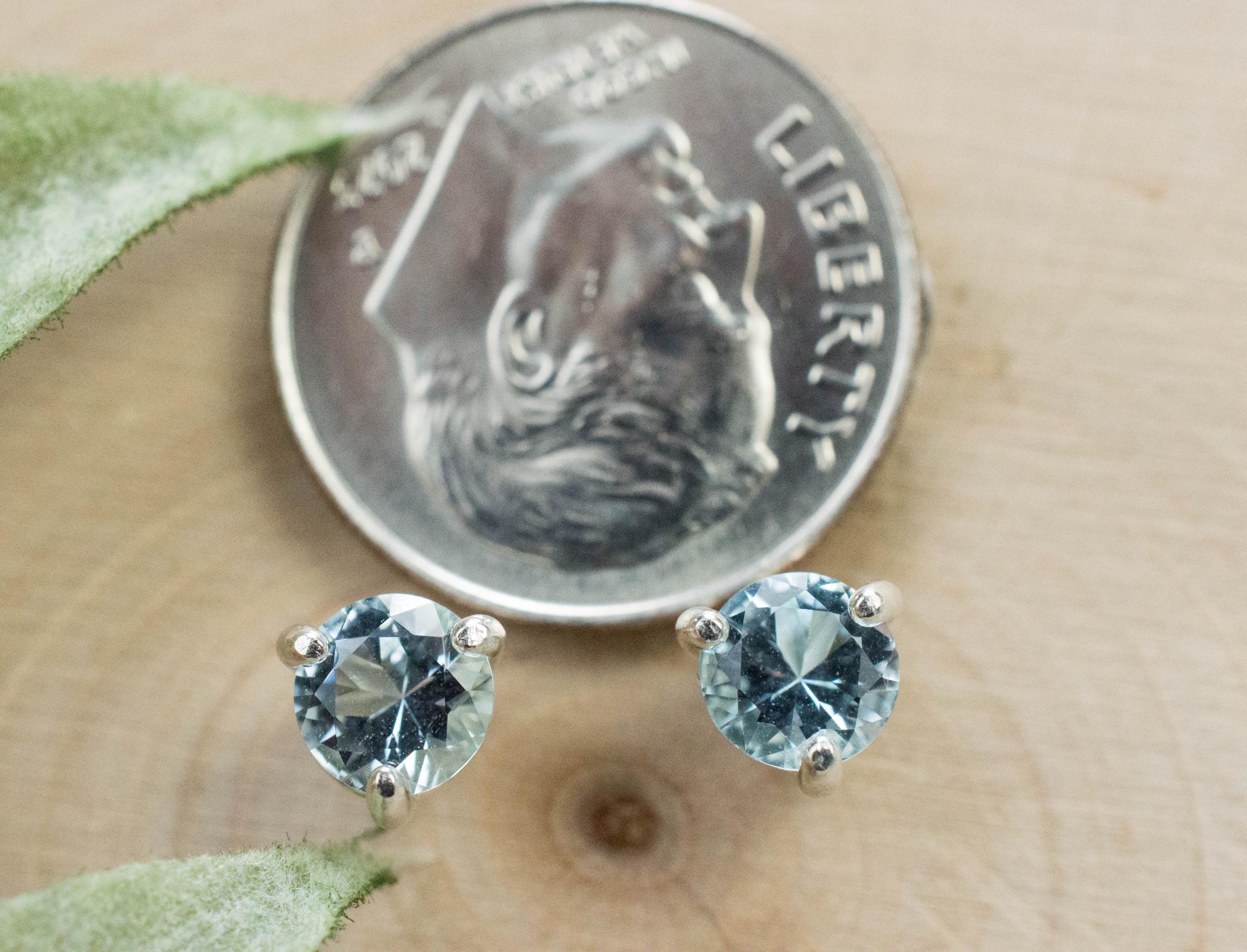 Blue Topaz Earrings; Natural Brazilian Topaz; 0.985cts - Mark Oliver Gems