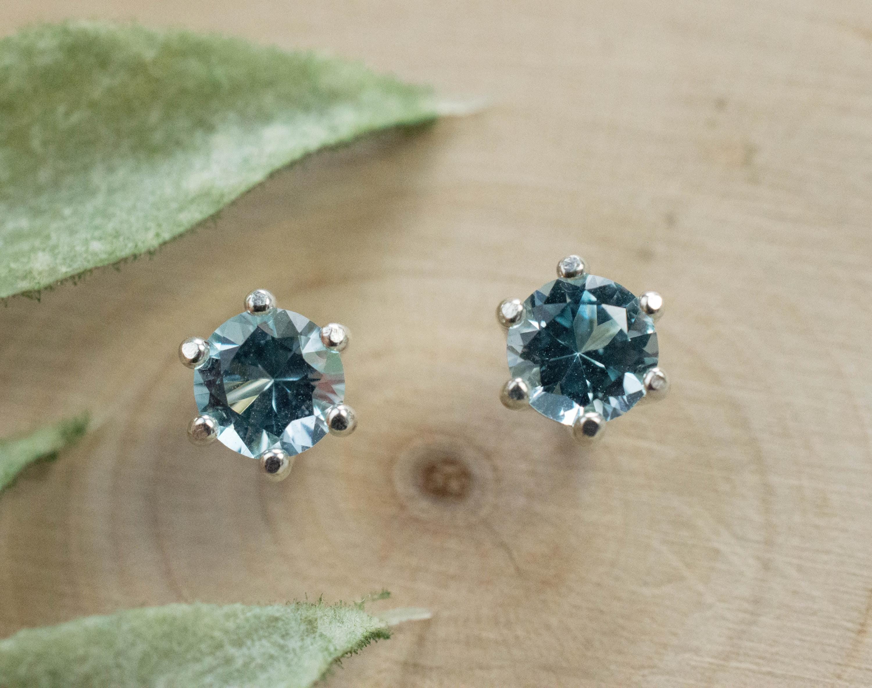 Blue Topaz Earrings; Natural Brazilian Topaz; 1.050cts - Mark Oliver Gems