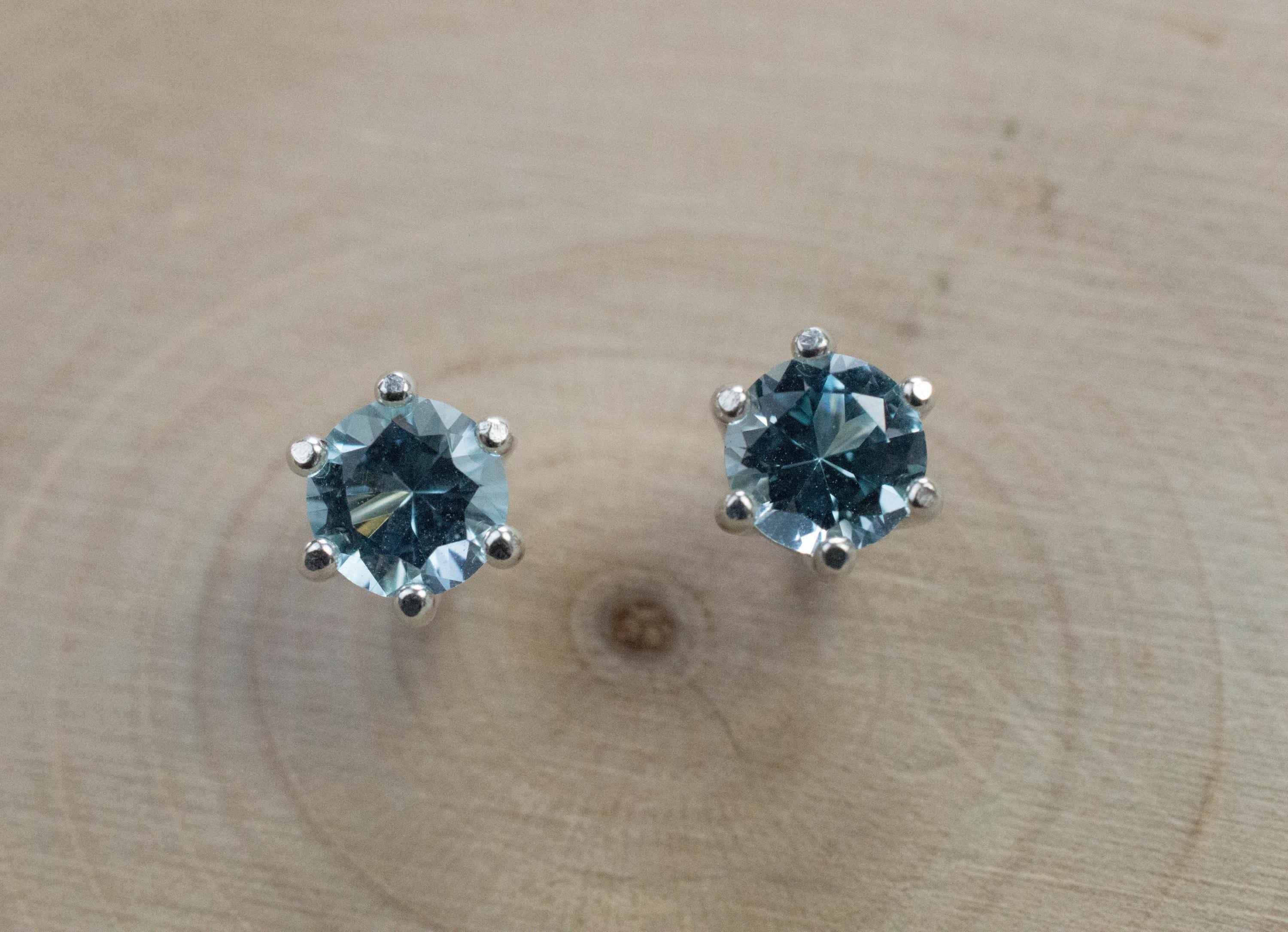 Blue Topaz Earrings; Natural Brazilian Topaz; 1.050cts - Mark Oliver Gems