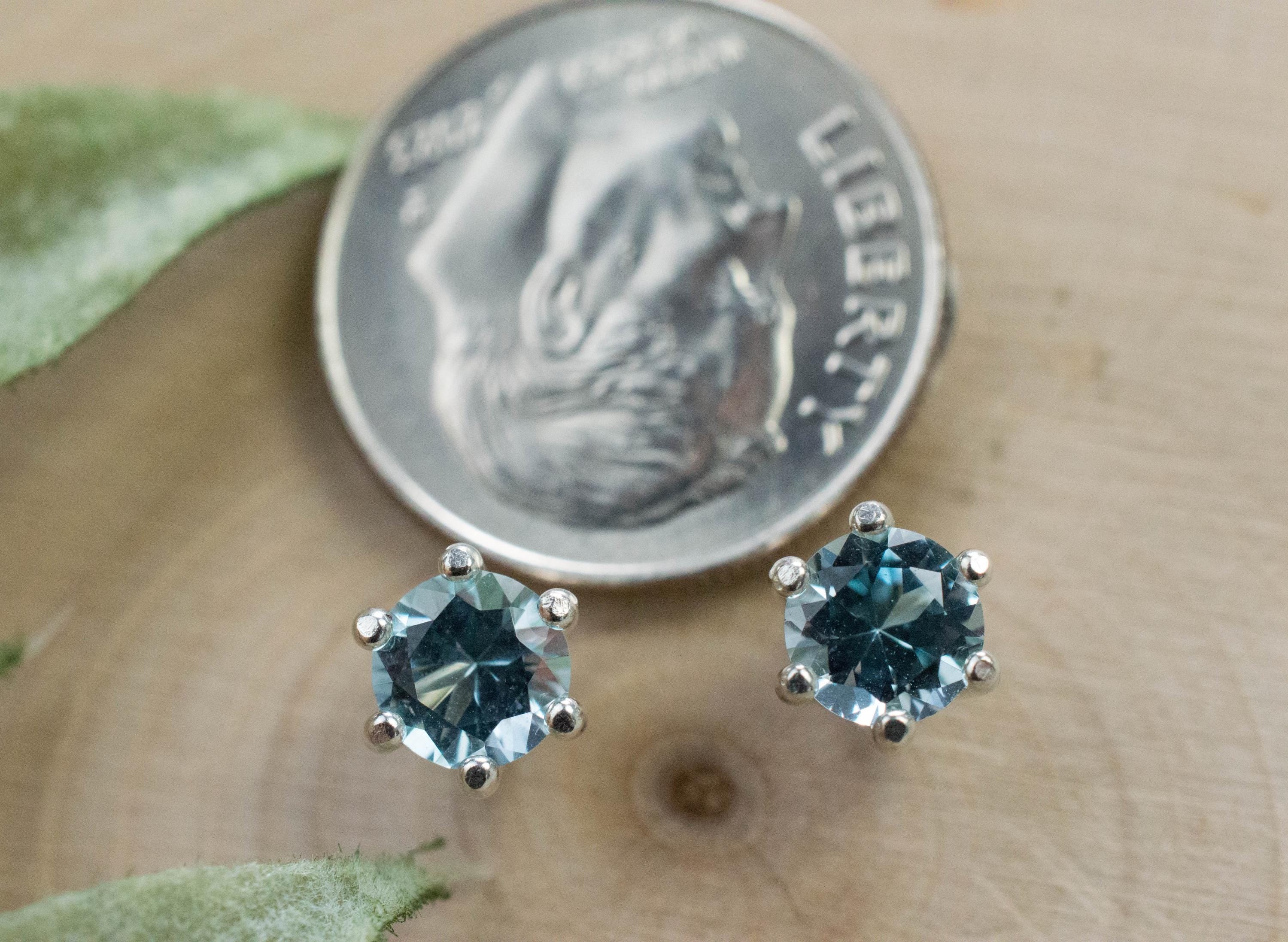Blue Topaz Earrings; Natural Brazilian Topaz; 1.050cts - Mark Oliver Gems