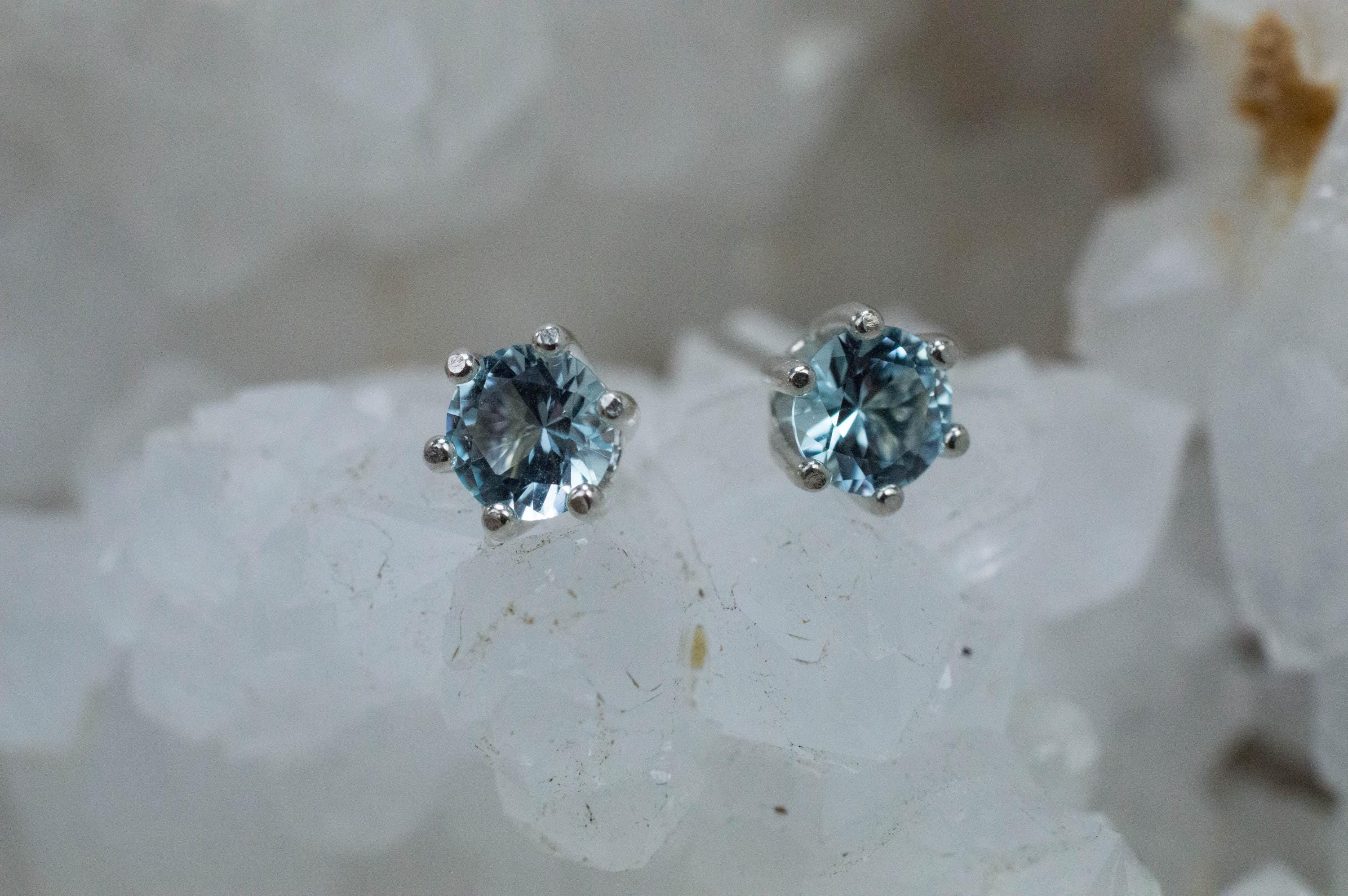 Blue Topaz Earrings; Natural Brazilian Topaz; 1.050cts - Mark Oliver Gems