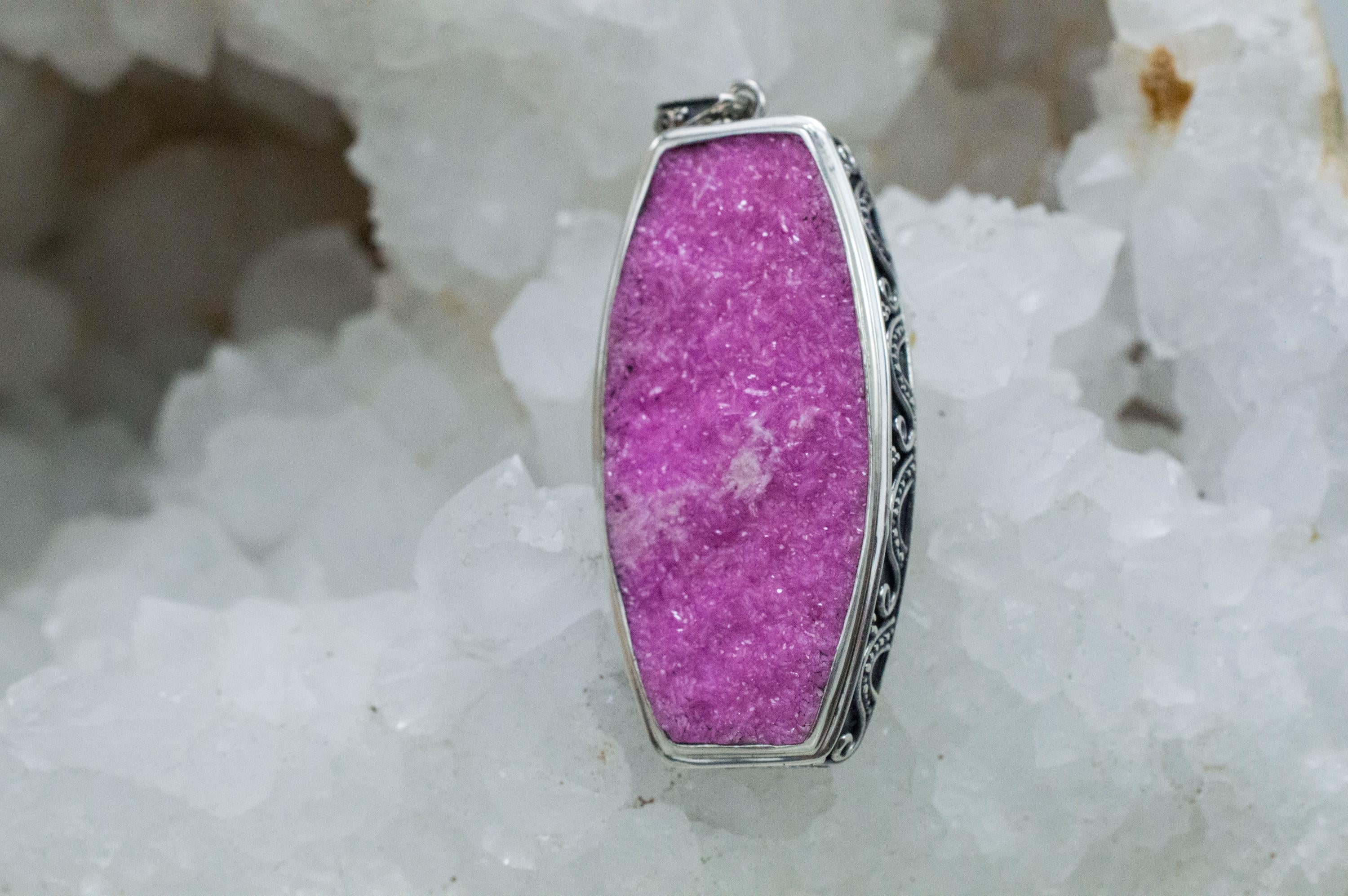 Cobalt Calcite Pendant, Natural Untreated Congo Cobalto Calcite; 41x21mm - Mark Oliver Gems