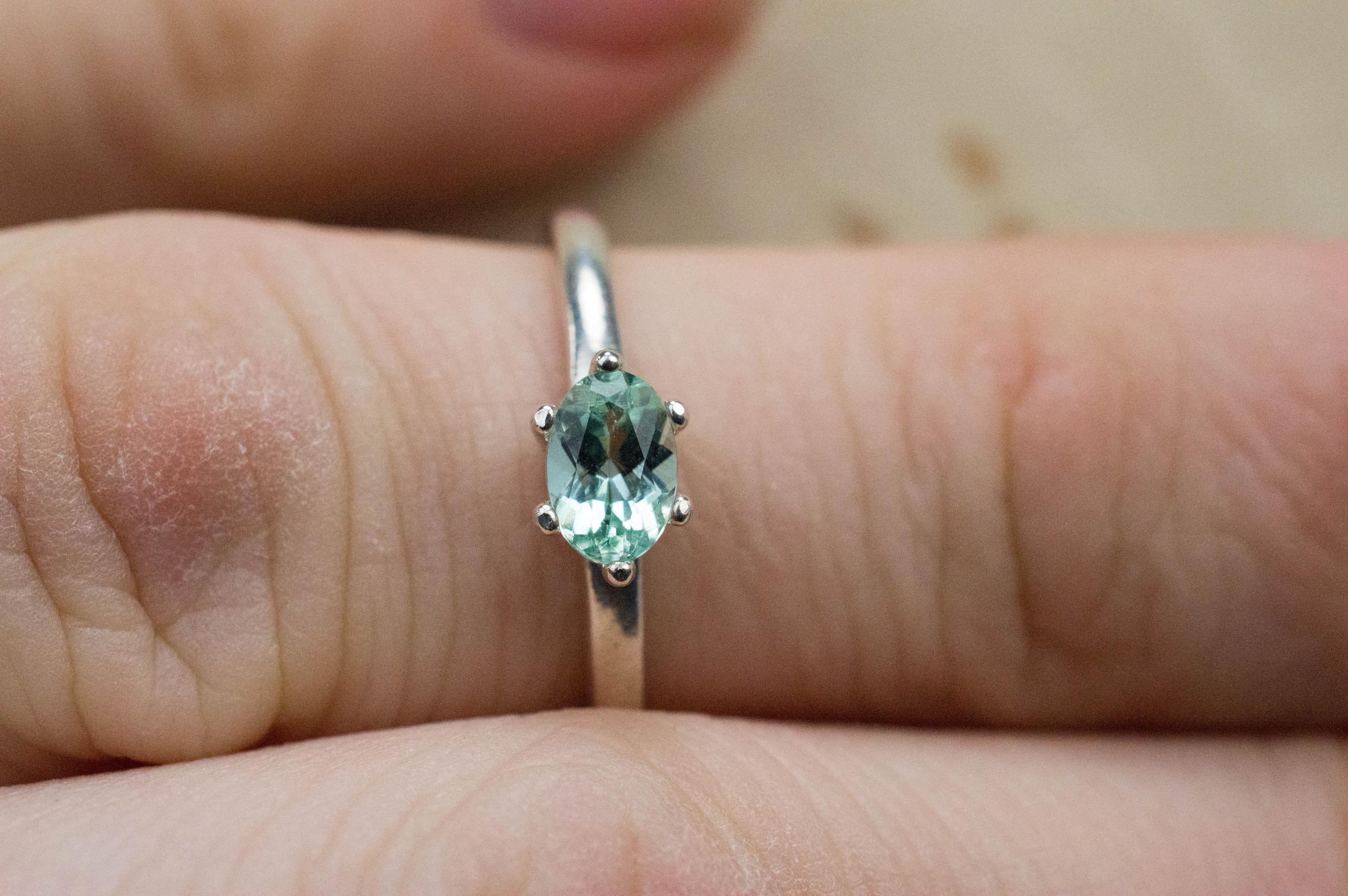 Green Beryl Ring; Natural Untreated Nigerian Beryl; 0.420cts - Mark Oliver Gems