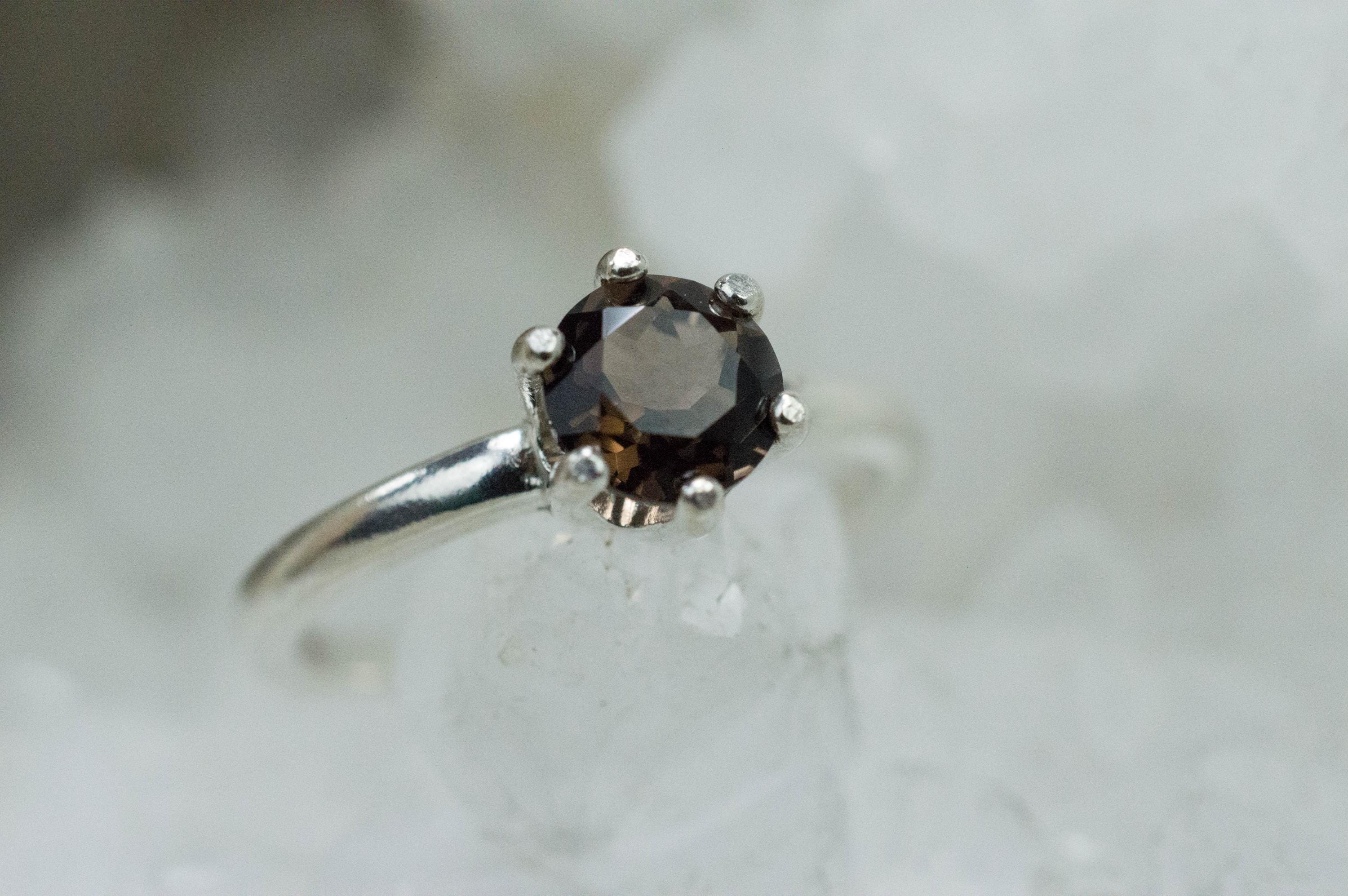 Smoky Quartz Ring, Natural Untreated USA Quartz; 0.825cts - Mark Oliver Gems