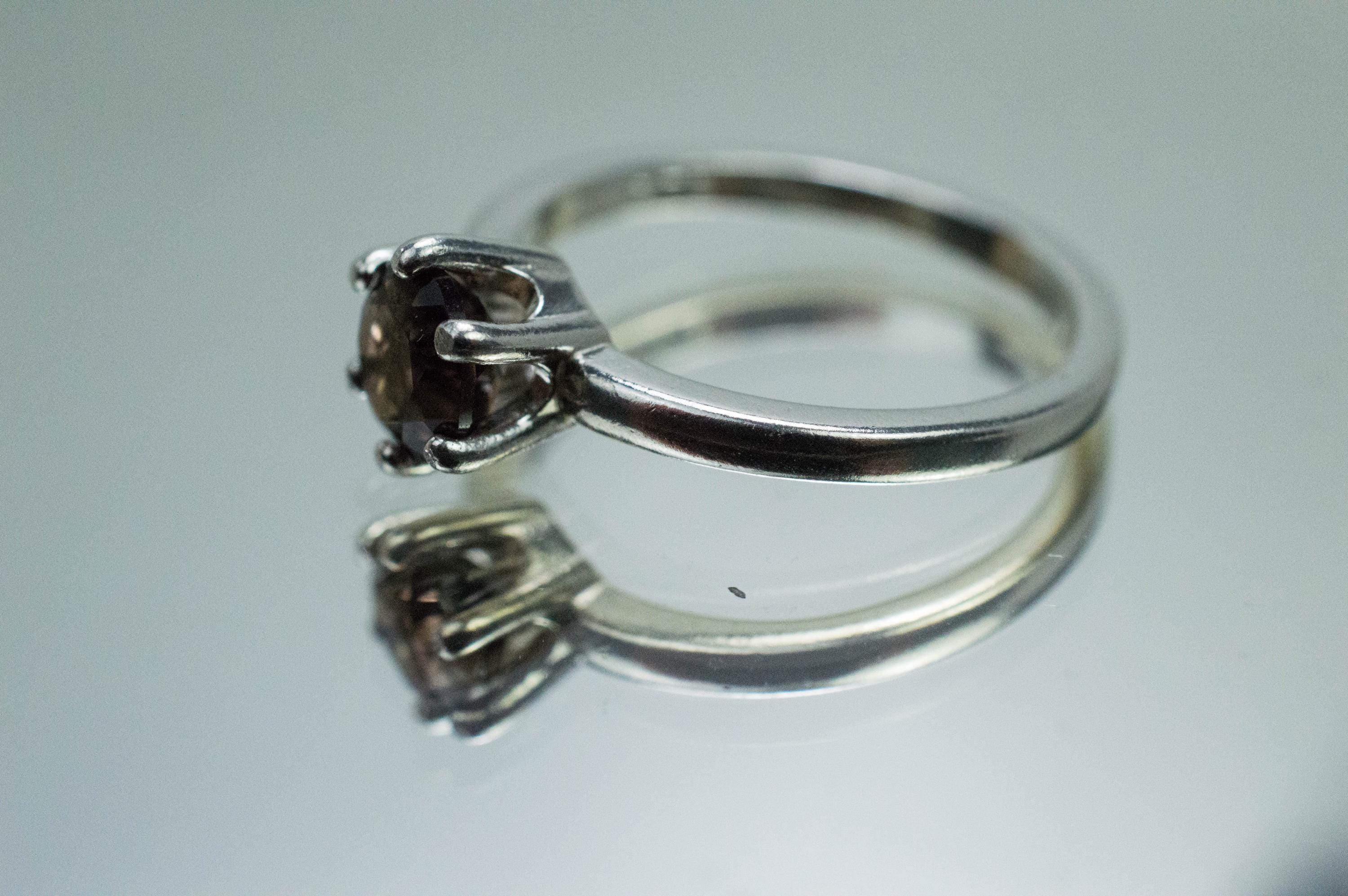 Smoky Quartz Ring, Natural Untreated USA Quartz; 0.825cts - Mark Oliver Gems