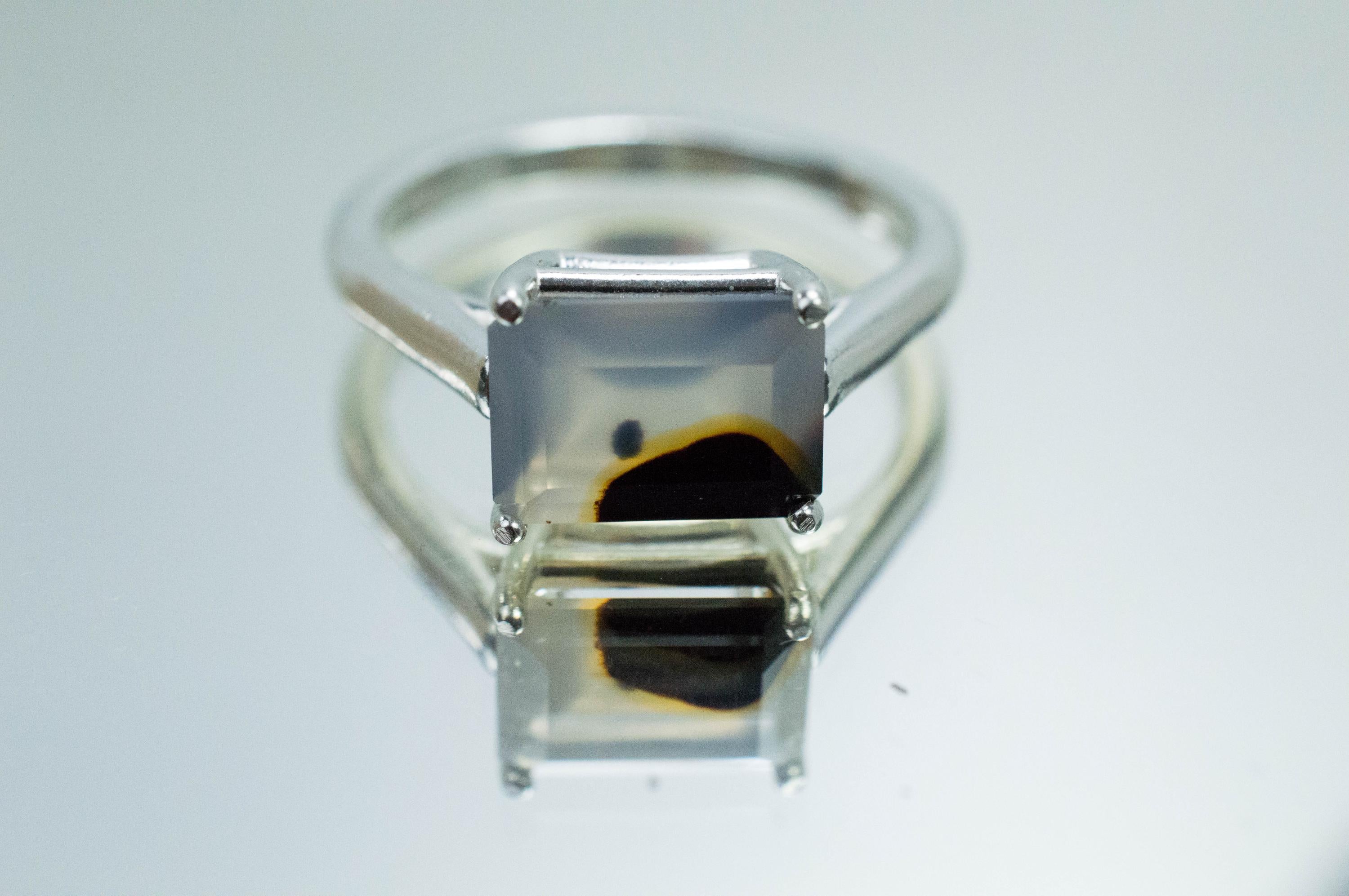 Montana Moss Agate Ring; Genuine Untreated USA Agate; 1.825cts - Mark Oliver Gems