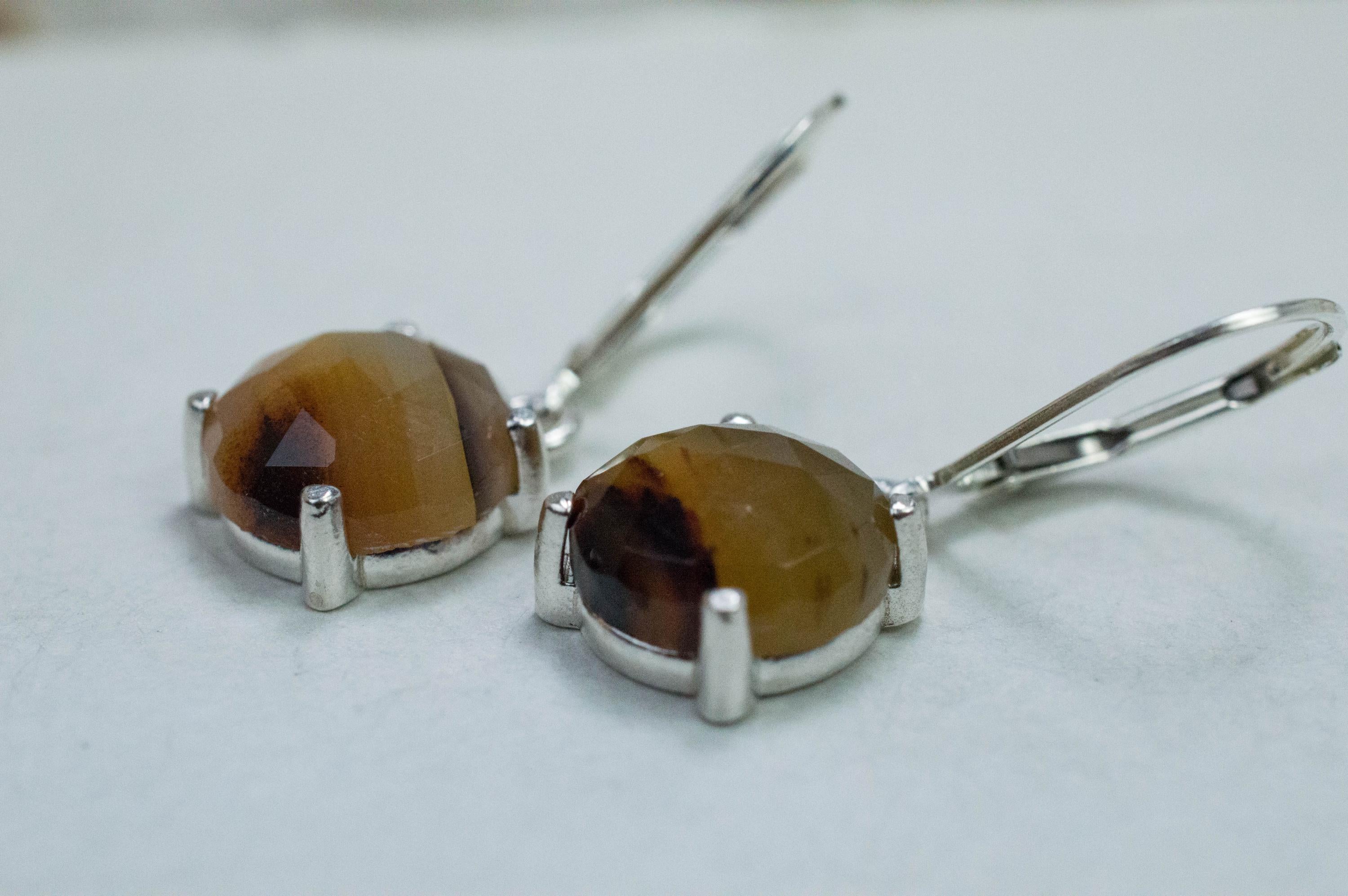 Montana Moss Agate Earrings, Natural Untreated USA Agate; 6.600cts - Mark Oliver Gems