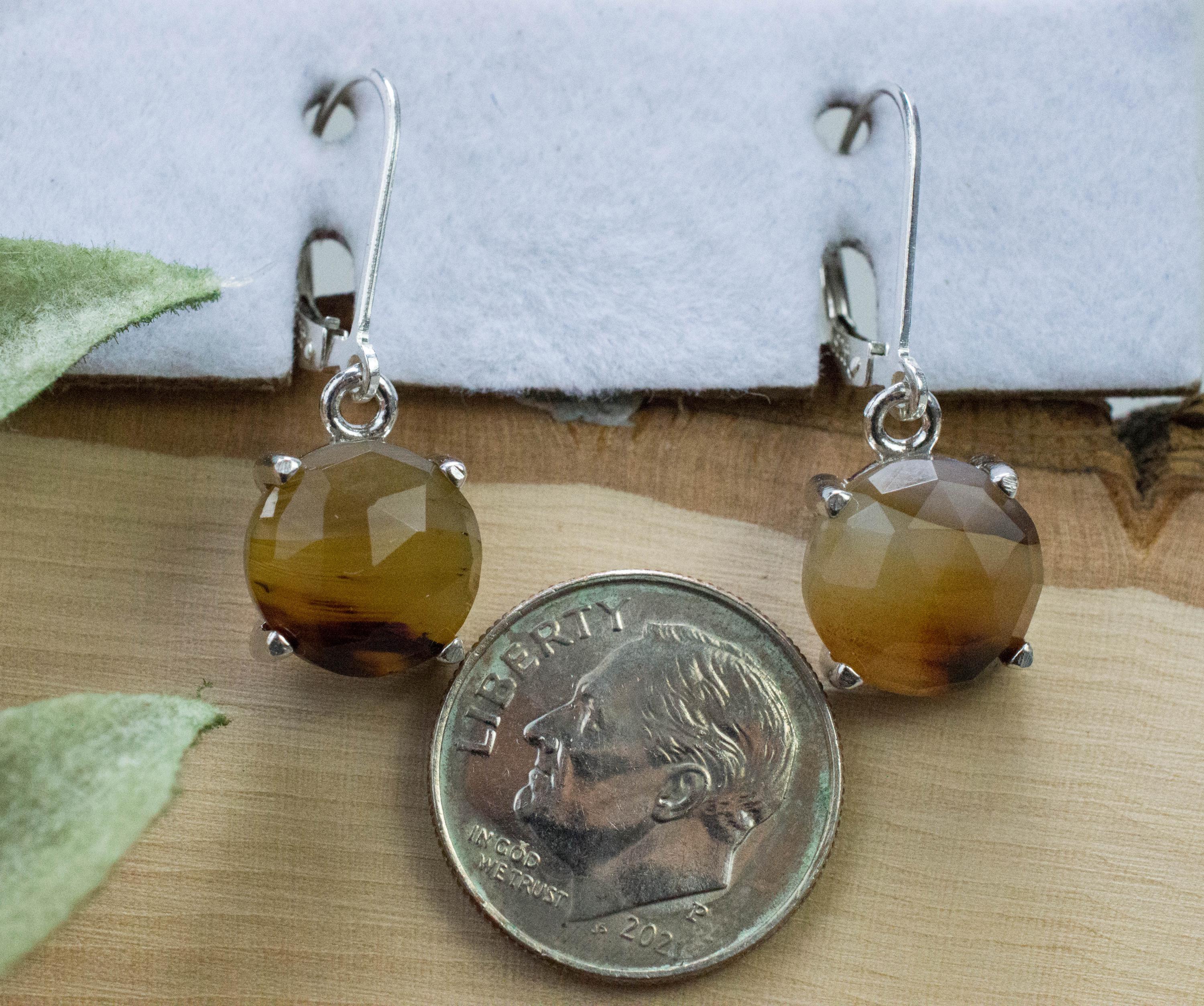 Montana Moss Agate Earrings, Natural Untreated USA Agate; 6.600cts - Mark Oliver Gems