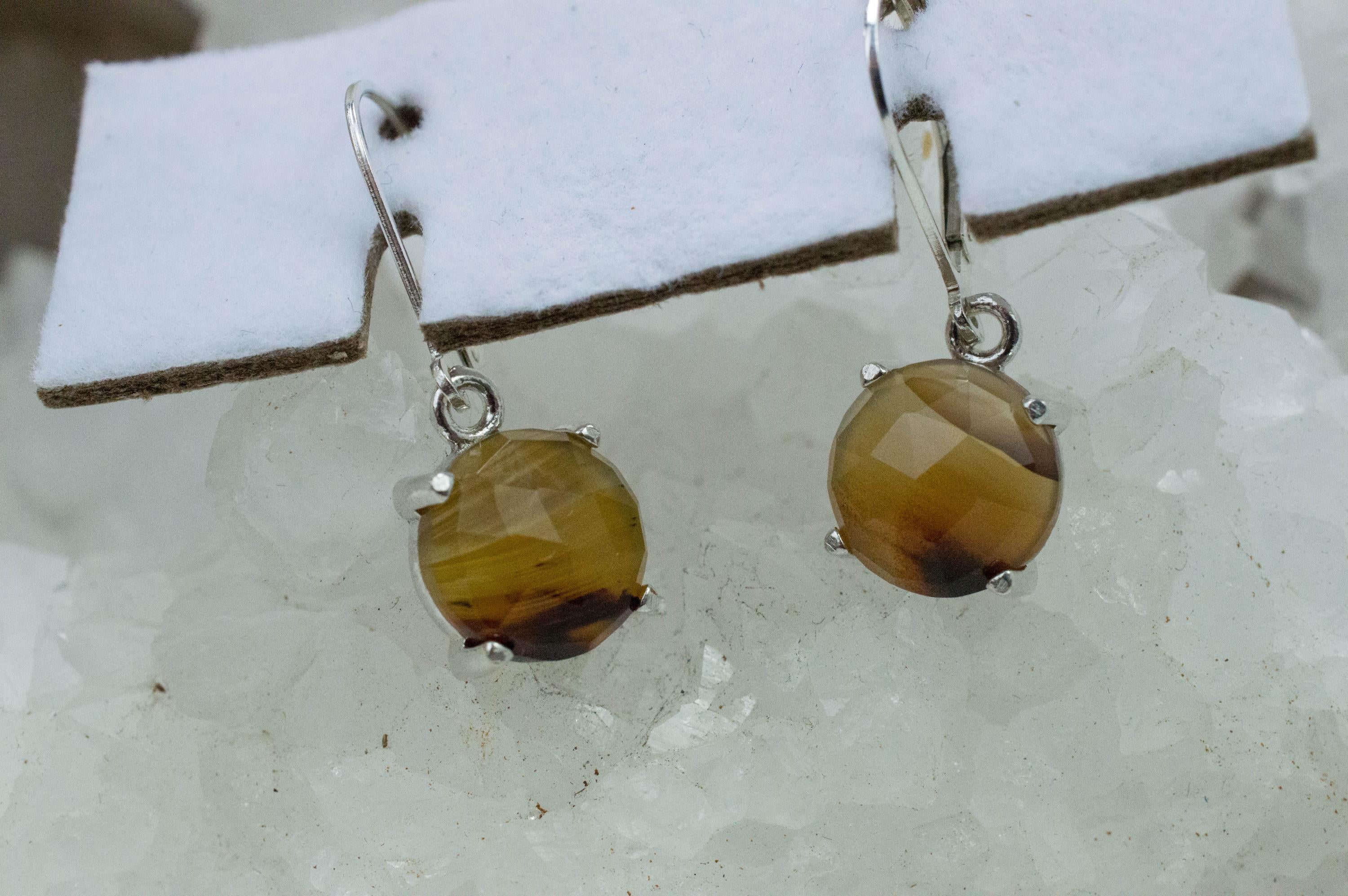 Montana Moss Agate Earrings, Natural Untreated USA Agate; 6.600cts - Mark Oliver Gems