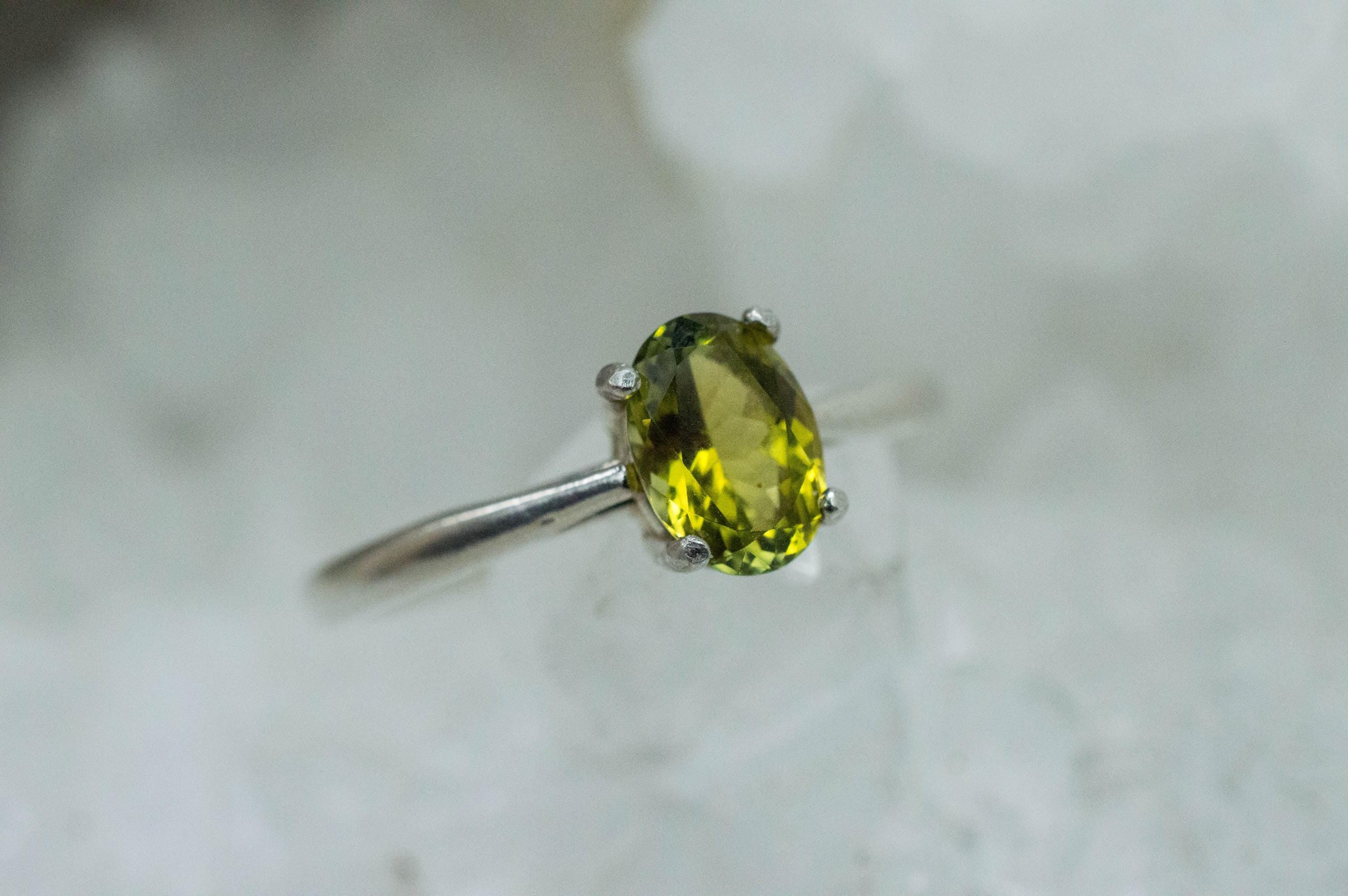 Green Tourmaline Ring, Natural Untreated San Diego Tourmaline; 0.825cts - Mark Oliver Gems