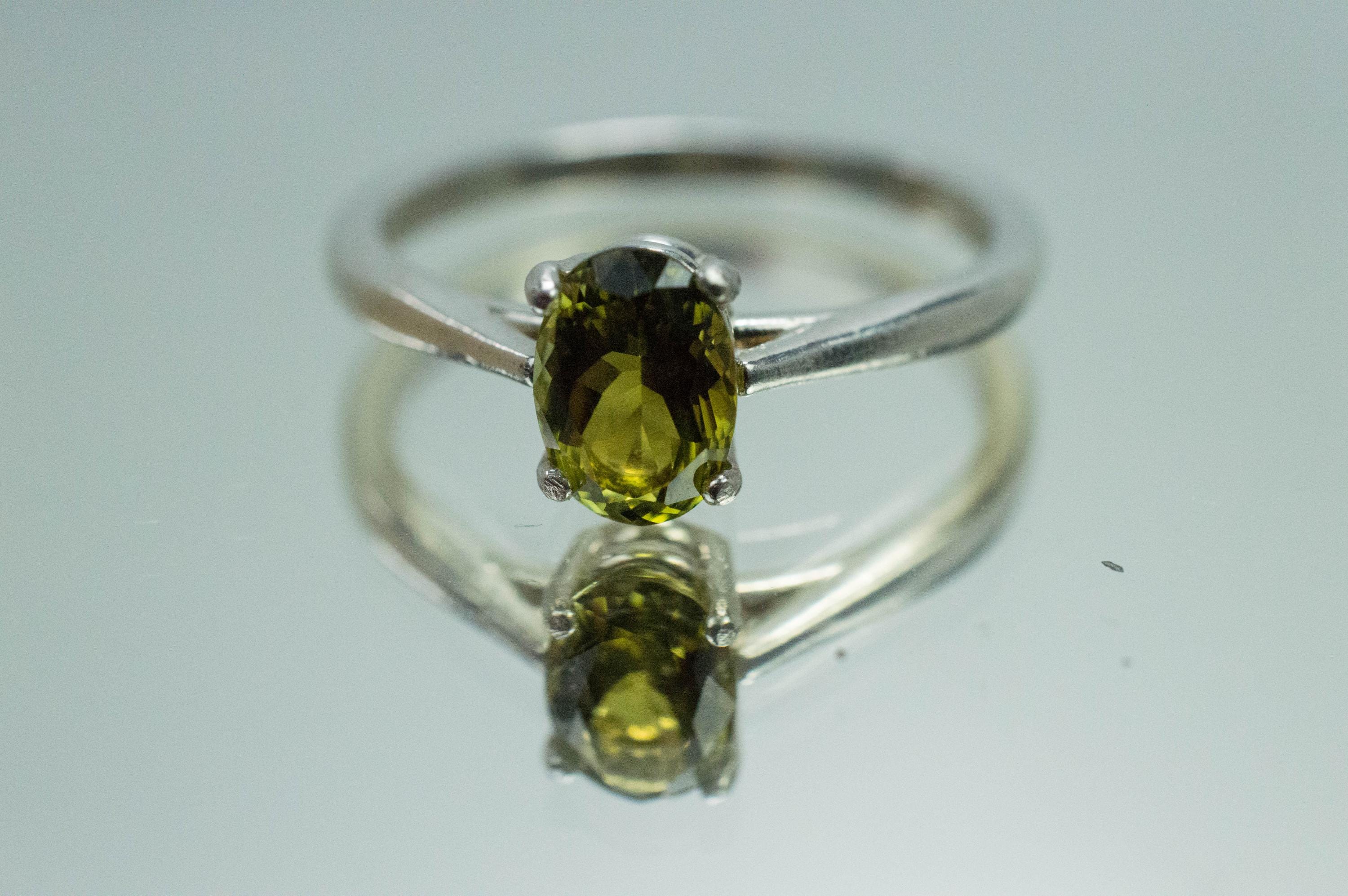 Green Tourmaline Ring, Natural Untreated San Diego Tourmaline; 0.825cts - Mark Oliver Gems