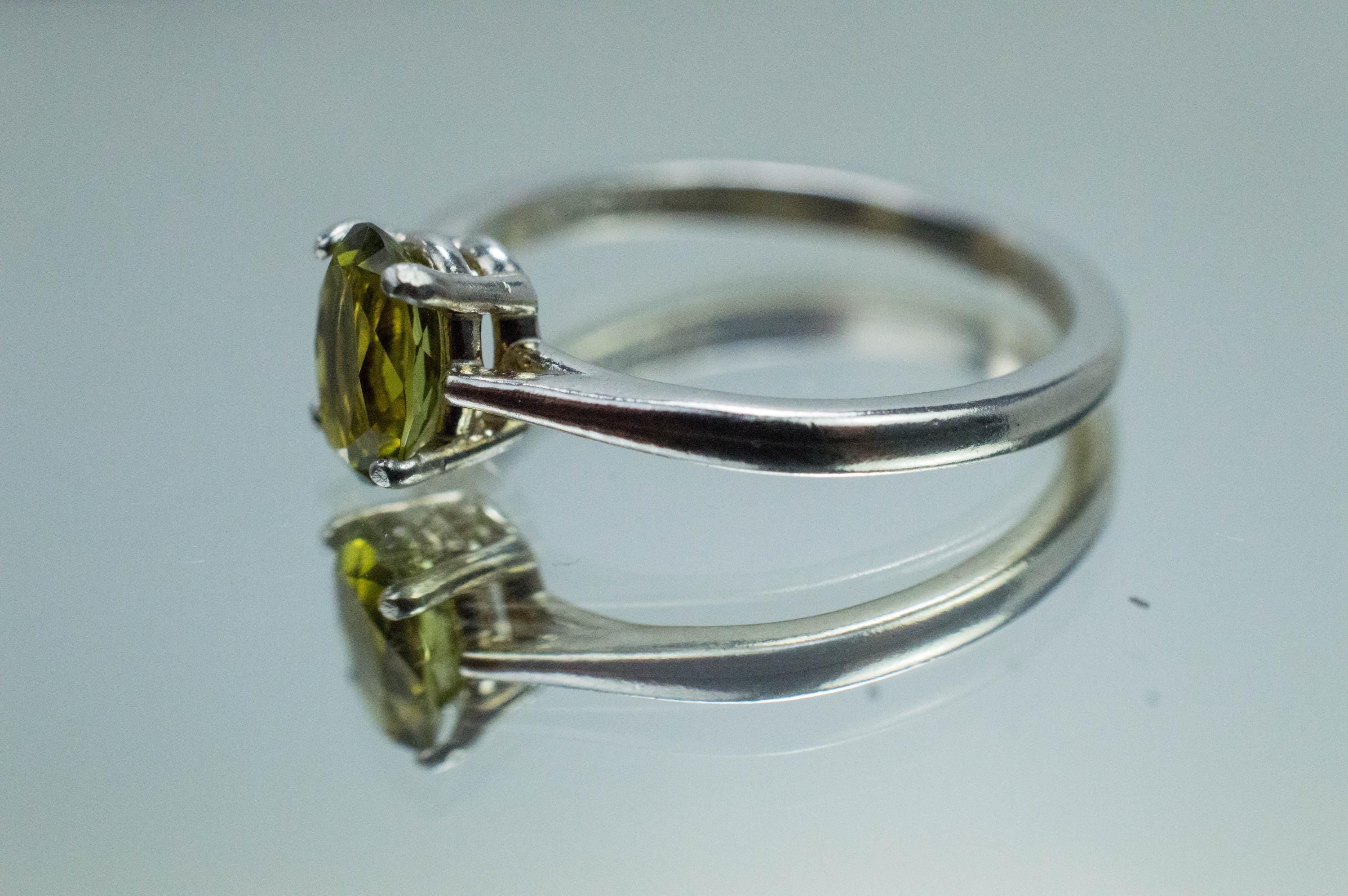 Green Tourmaline Ring, Natural Untreated San Diego Tourmaline; 0.825cts - Mark Oliver Gems