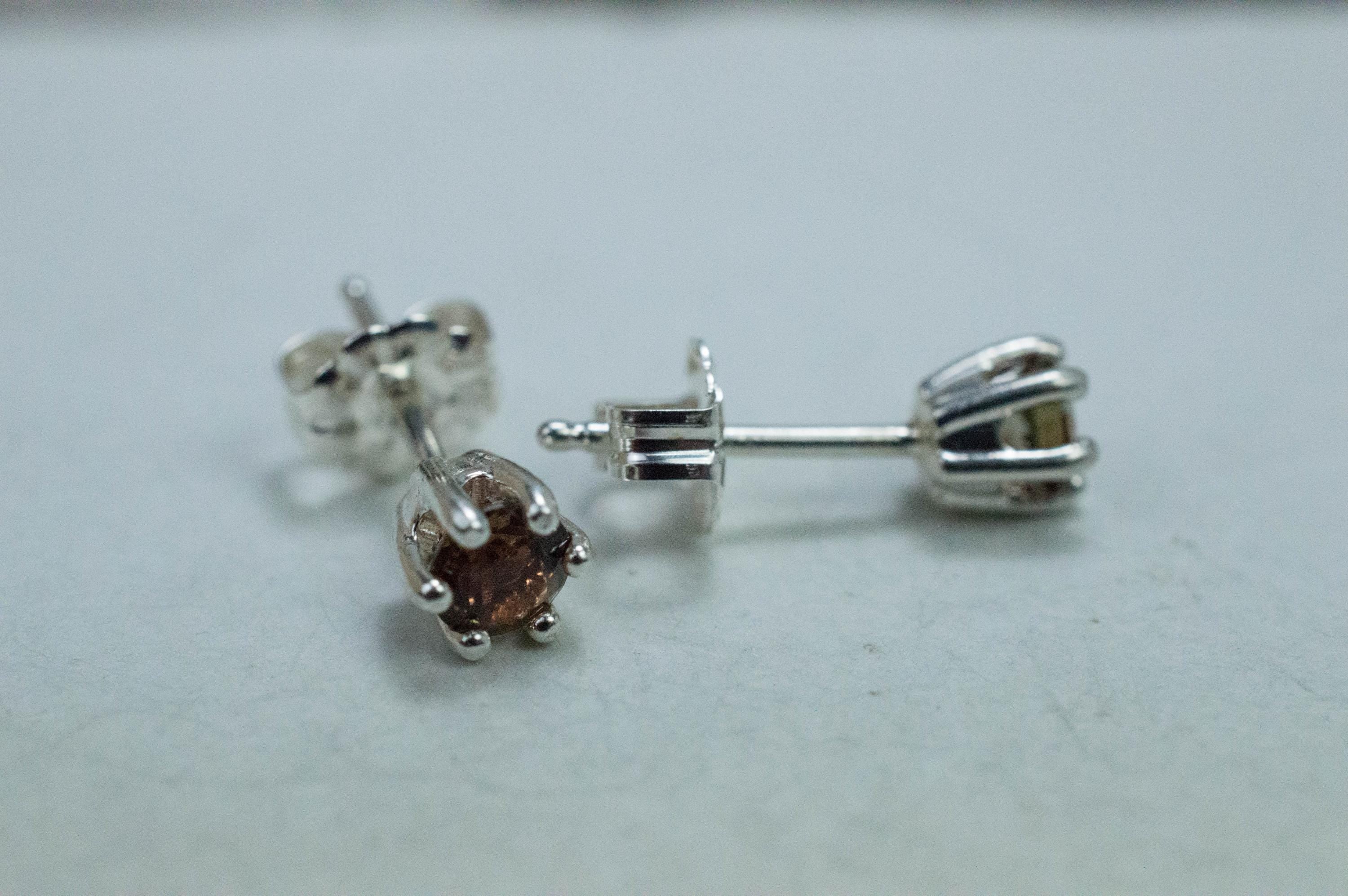 Andalusite Earrings; Natural Untreated Brazilian Andalusite; 0.450cts - Mark Oliver Gems