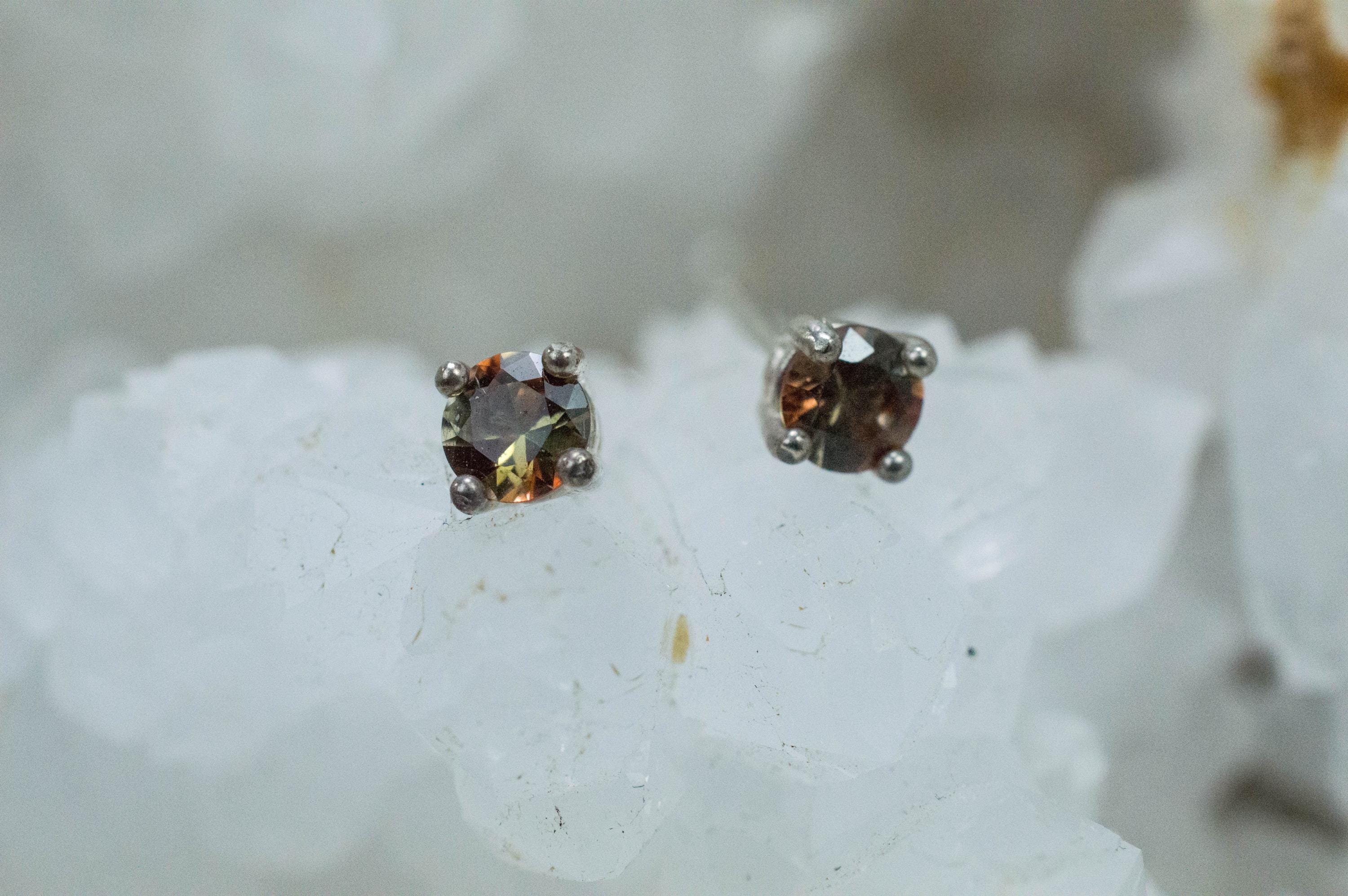 Andalusite Earrings; Natural Untreated Brazilian Andalusite; 0.455cts - Mark Oliver Gems