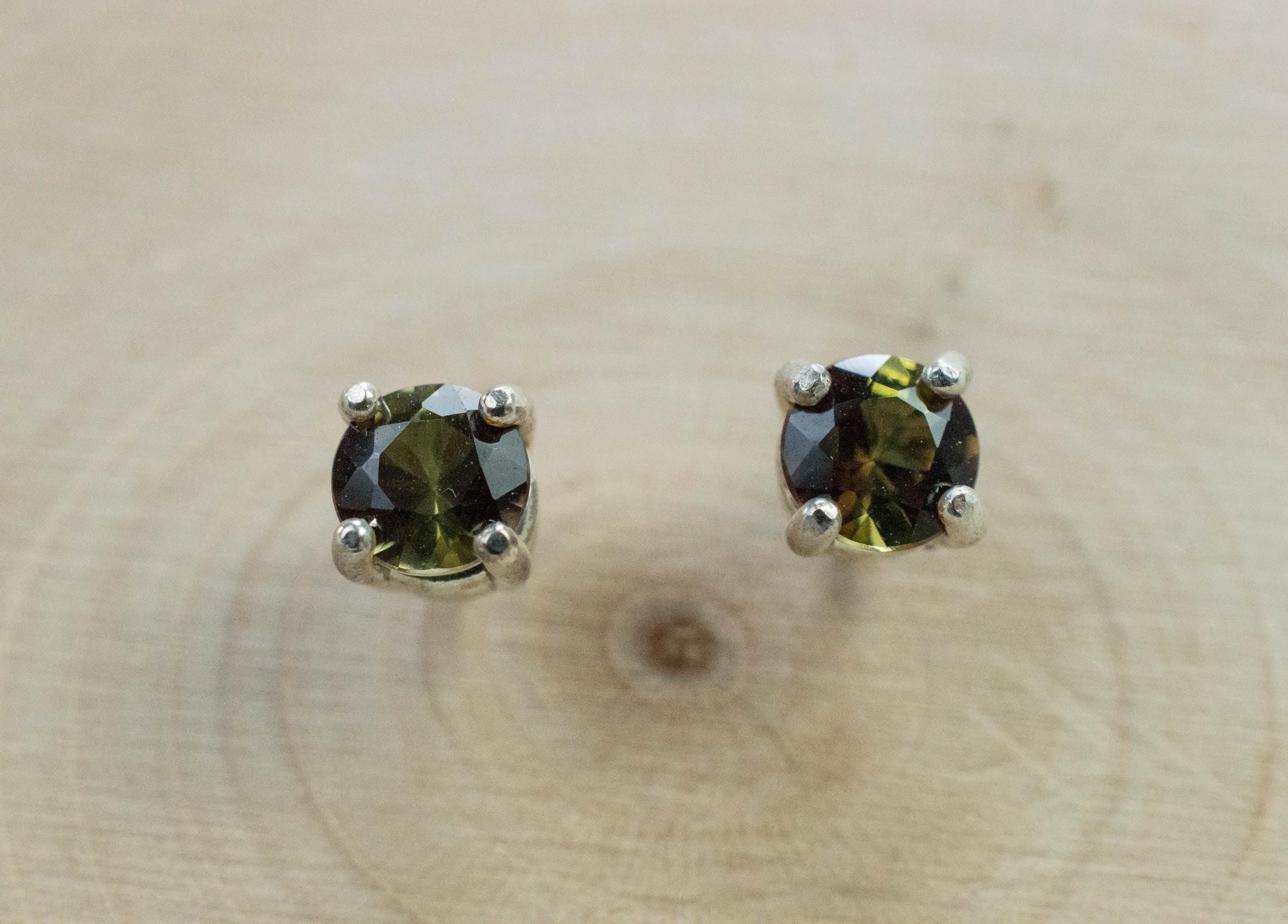 Andalusite Earrings; Natural Untreated Brazilian Andalusite; 0.850cts - Mark Oliver Gems