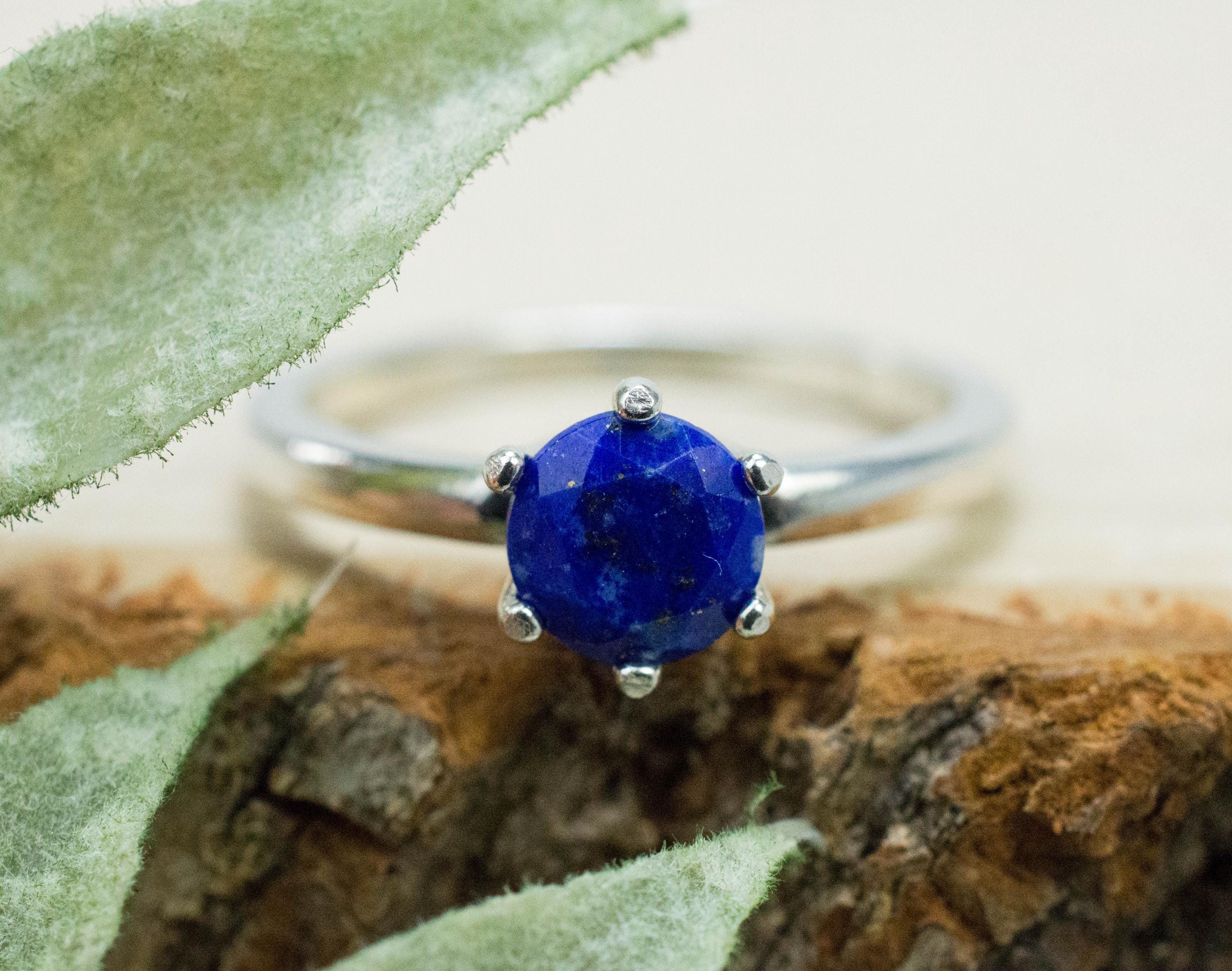 Lapis Lazuli Ring; Genuine Untreated Afghani Lapis; 0.790cts - Mark Oliver Gems