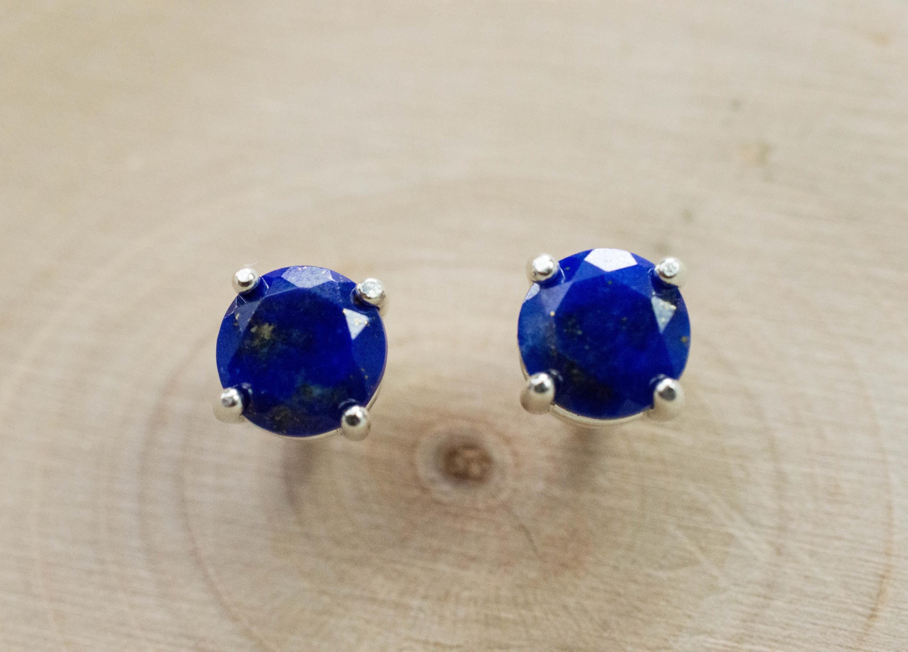 Lapis Lazuli Earrings; Natural Untreated Afghanistan Lapis; 1.550cts - Mark Oliver Gems