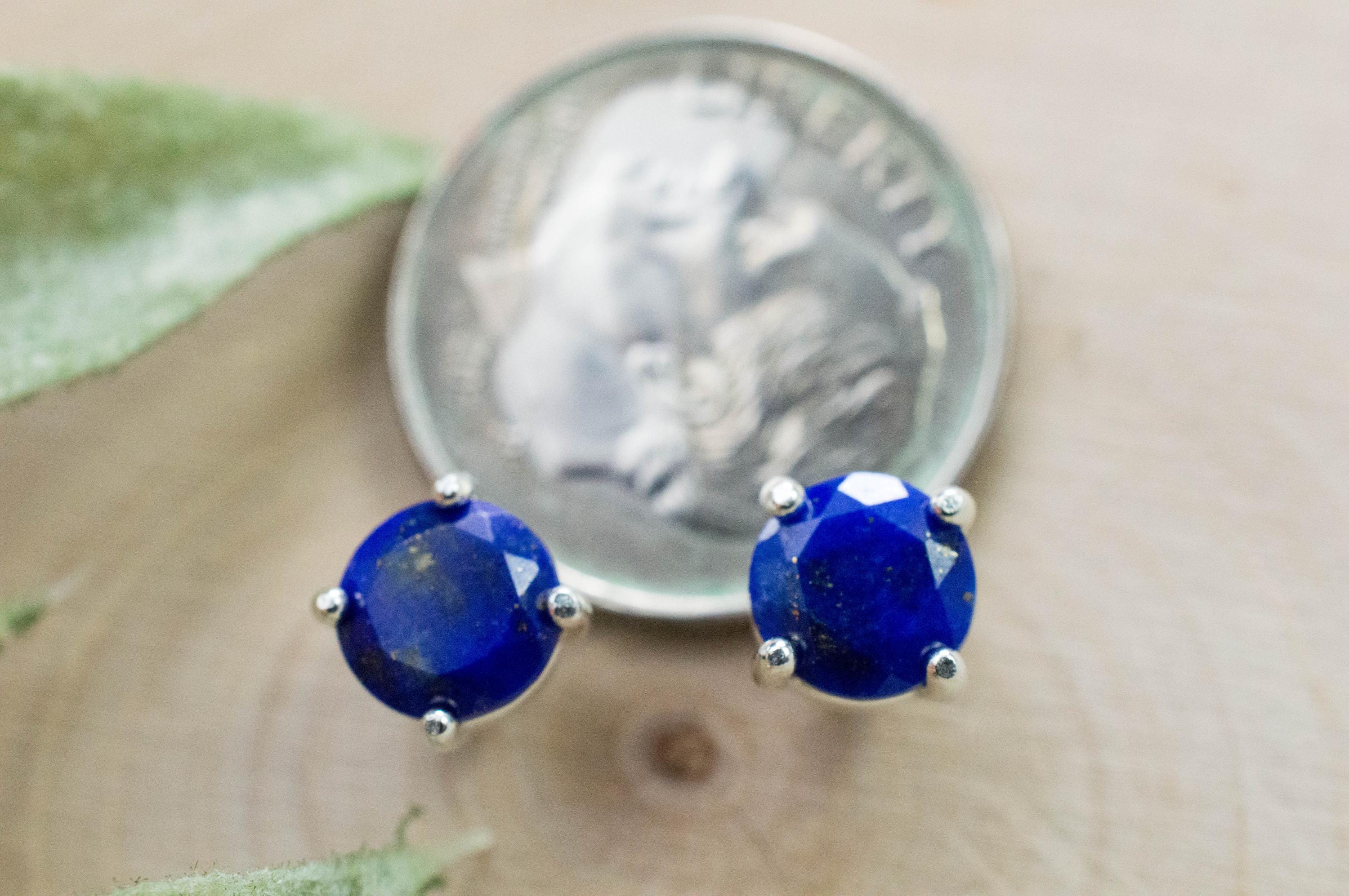 Lapis Lazuli Earrings; Natural Untreated Afghanistan Lapis; 1.550cts - Mark Oliver Gems