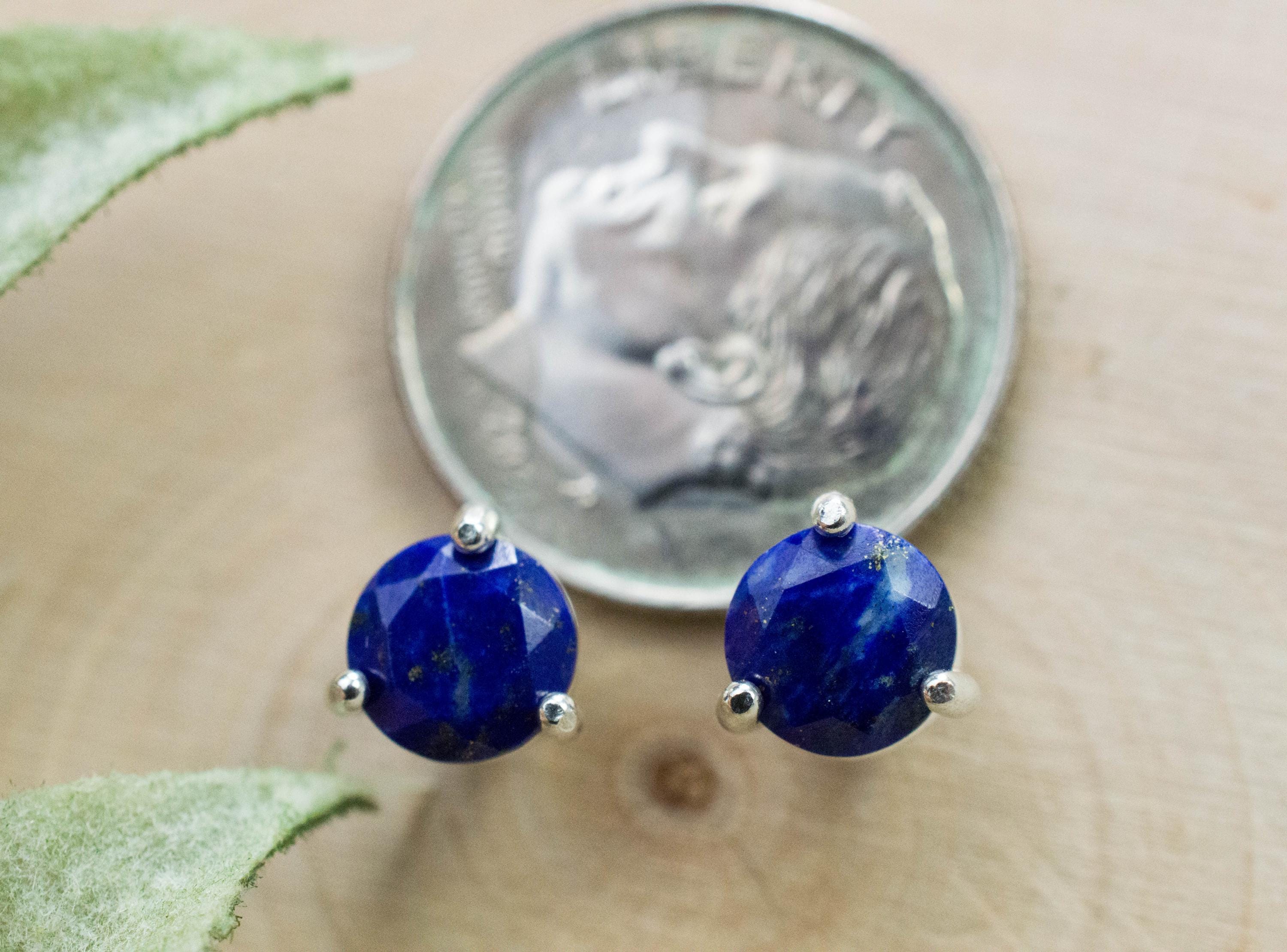 Lapis Lazuli Earrings; Natural Untreated Afghanistan Lapis; 1.555cts - Mark Oliver Gems