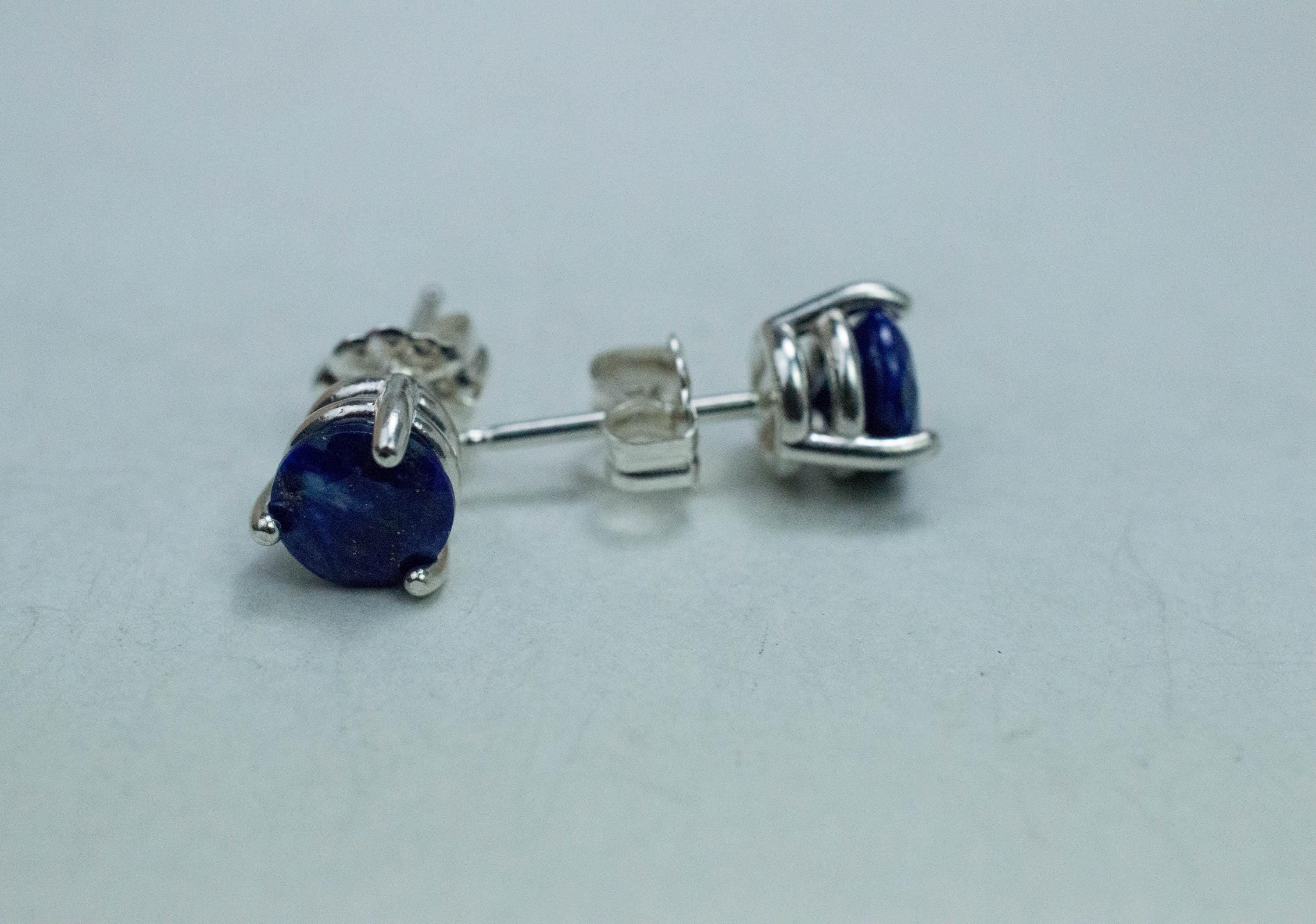 Lapis Lazuli Earrings; Natural Untreated Afghanistan Lapis; 1.555cts - Mark Oliver Gems