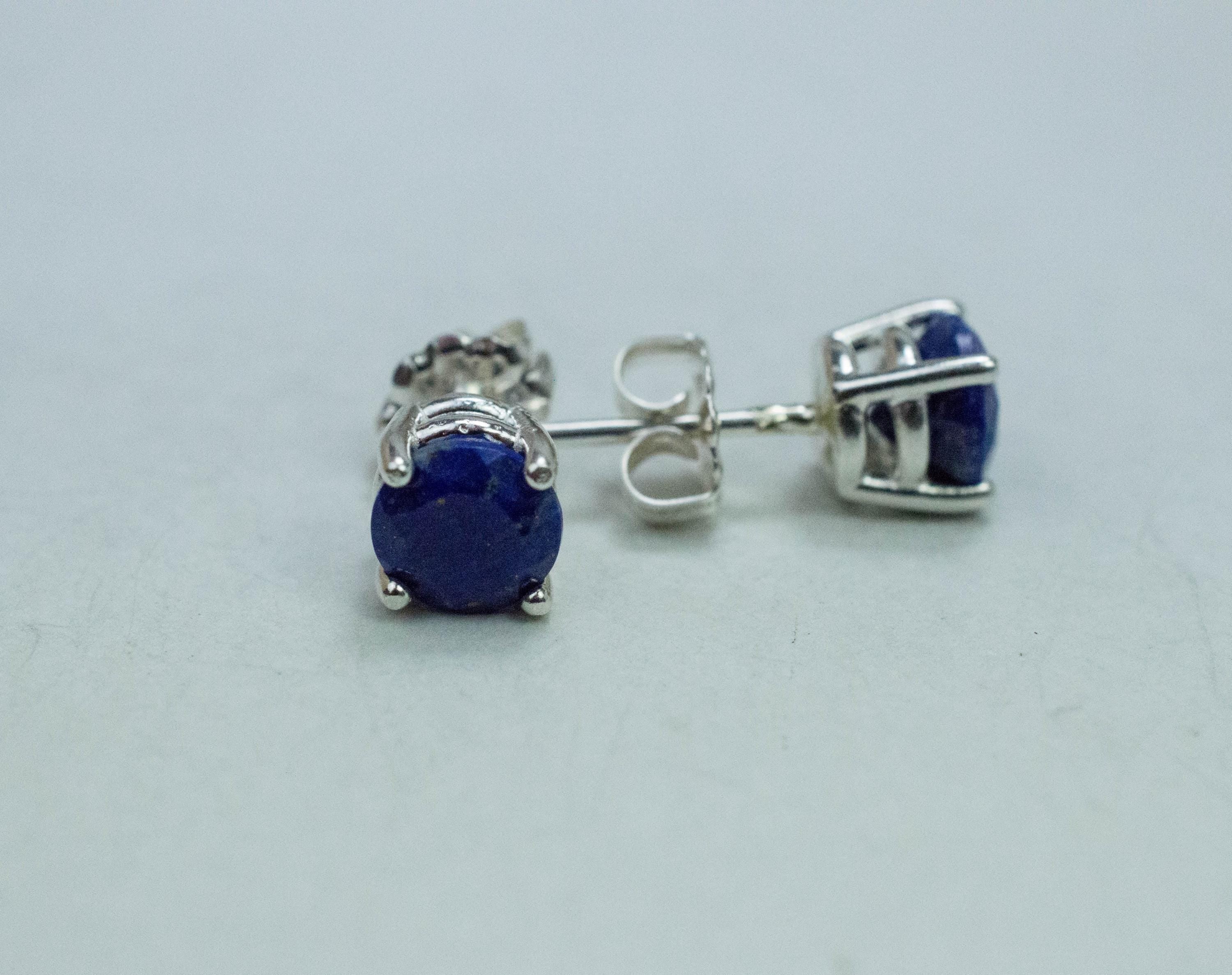 Lapis Lazuli Earrings; Natural Untreated Afghanistan Lapis; 1.710cts - Mark Oliver Gems