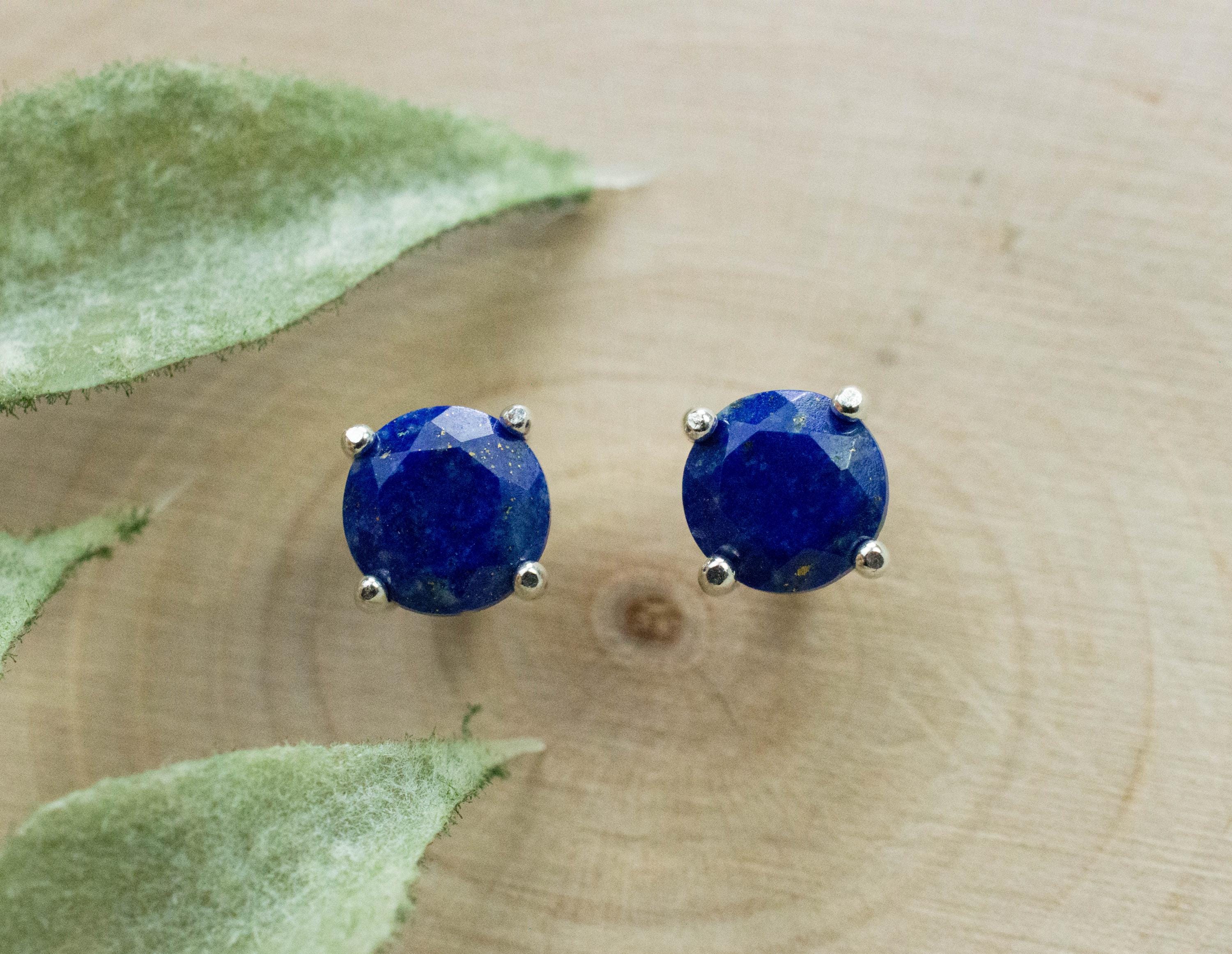 Lapis Lazuli Earrings; Natural Untreated Afghanistan Lapis; 1.710cts - Mark Oliver Gems