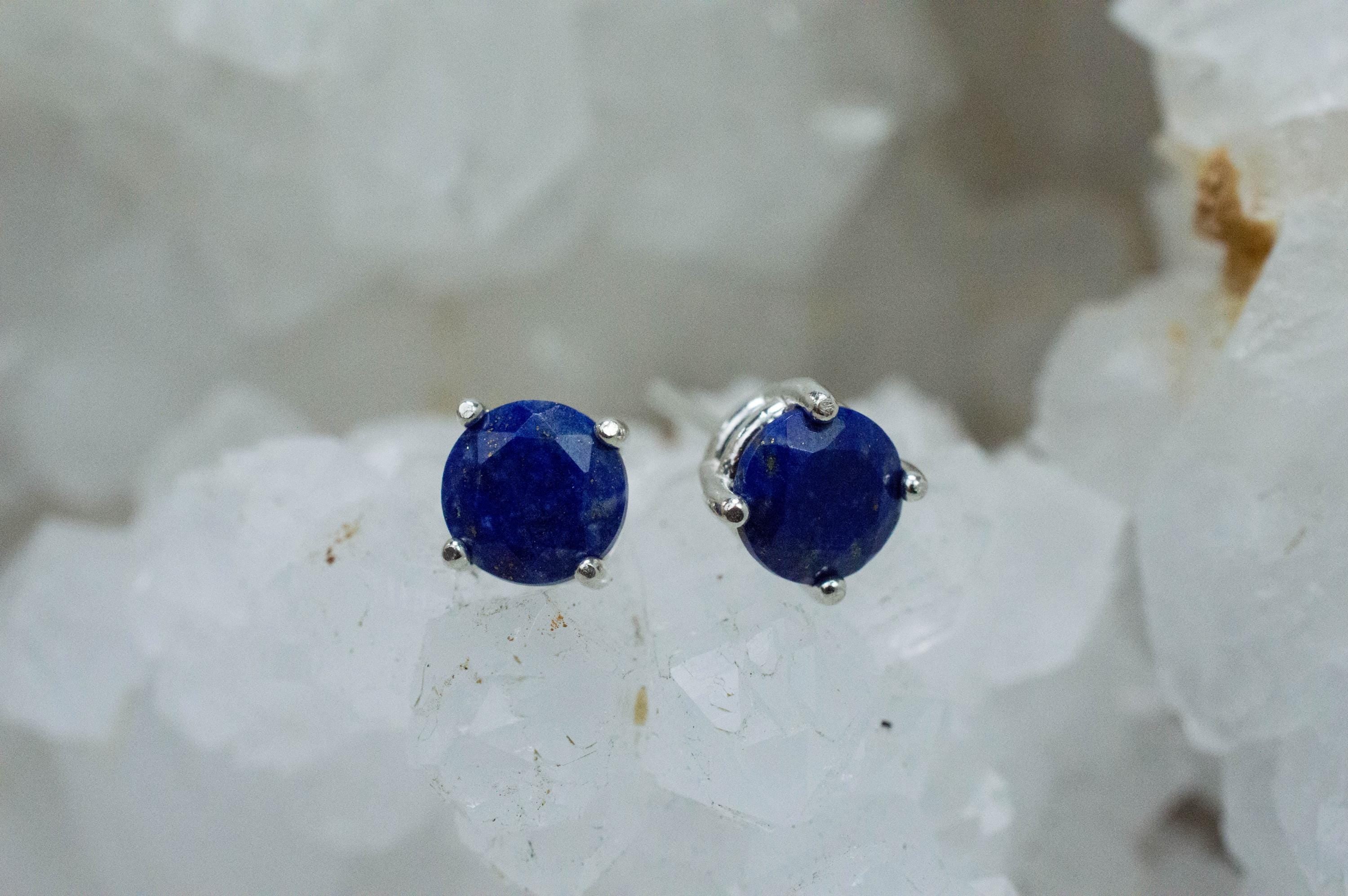 Lapis Lazuli Earrings; Natural Untreated Afghanistan Lapis; 1.710cts - Mark Oliver Gems