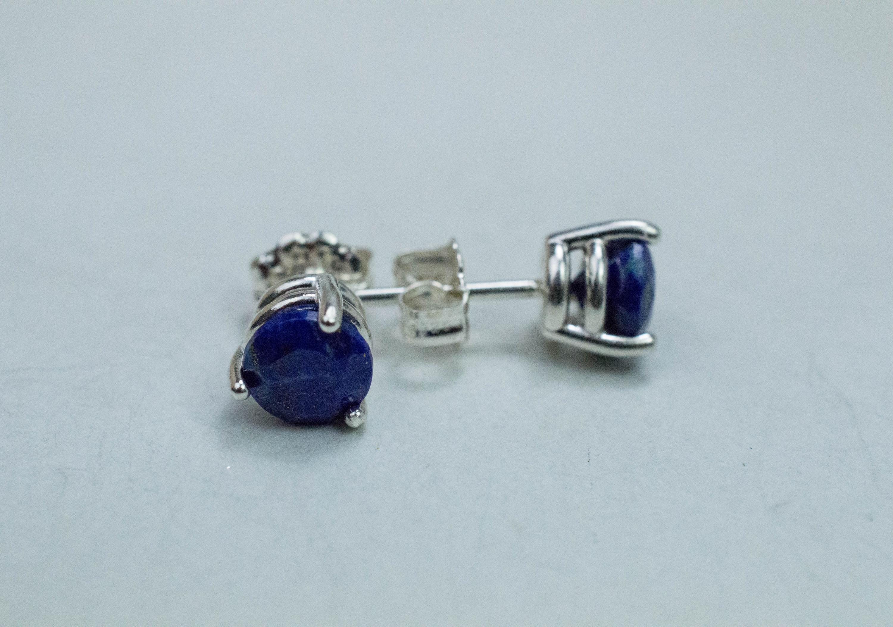 Lapis Lazuli Earrings; Natural Untreated Afghanistan Lapis; 1.720cts - Mark Oliver Gems