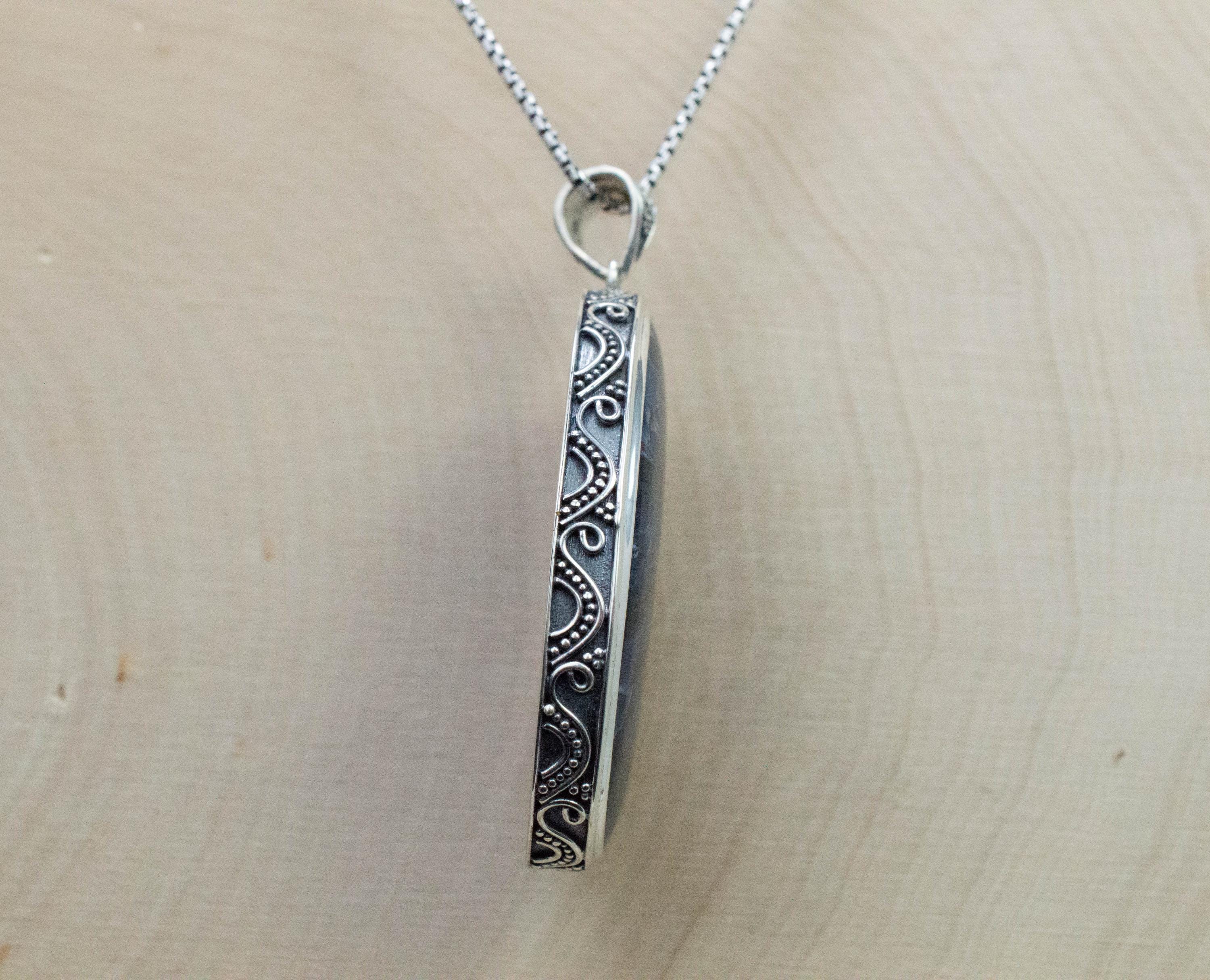 Pietersite Pendant; Natural Untreated Namibia Pietersite; 41x29mm - Mark Oliver Gems